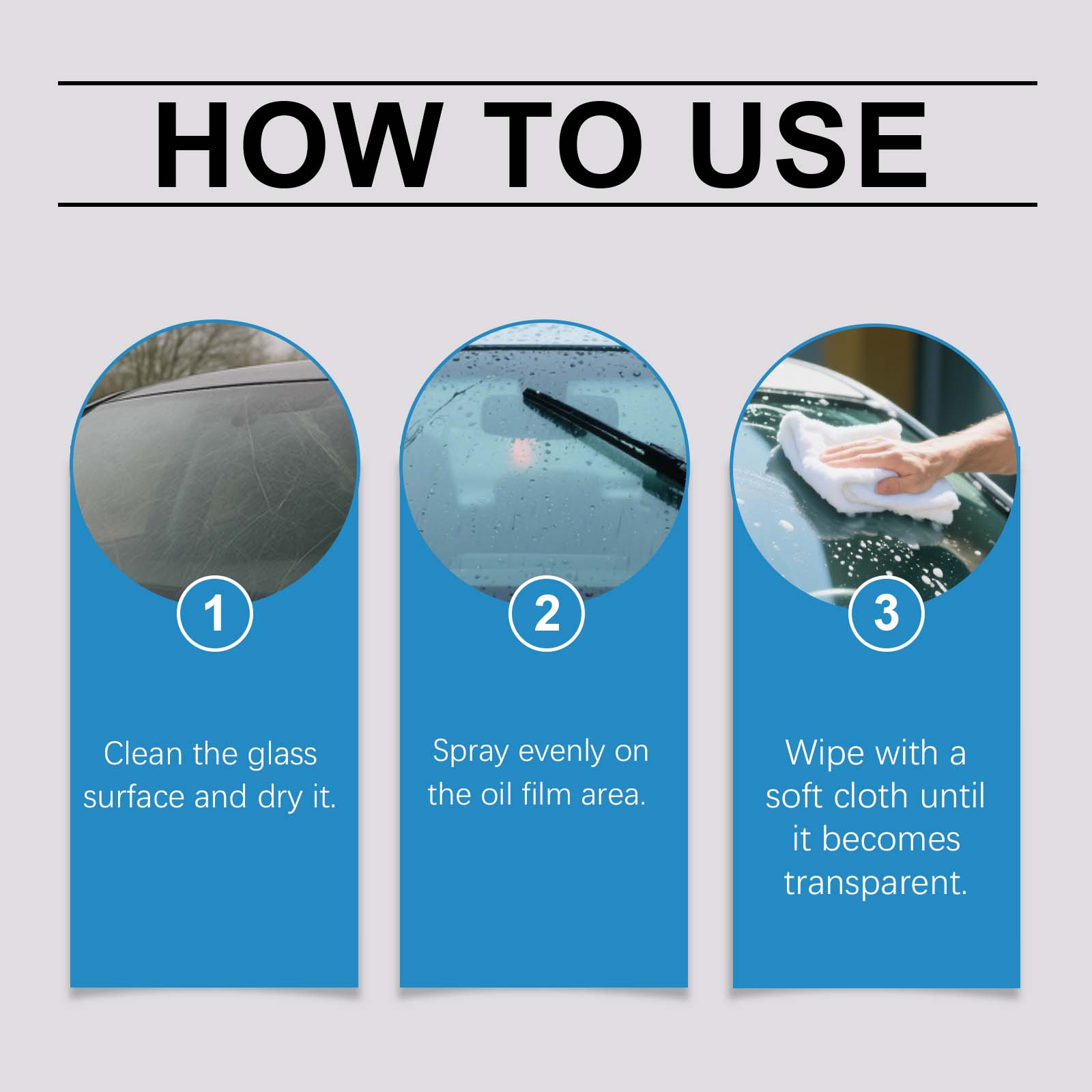 Glass Oil Film Remover Daily Clean Anti Fog Clear View Maintain Auto Windshield Surface Care Agent