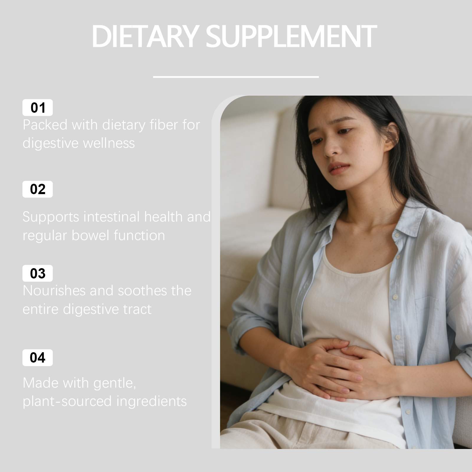 Gut Care Capsules Mild Formula Daily Dietary Nutritional Supplement Ease Stomach Maintain Intestinal Comfort