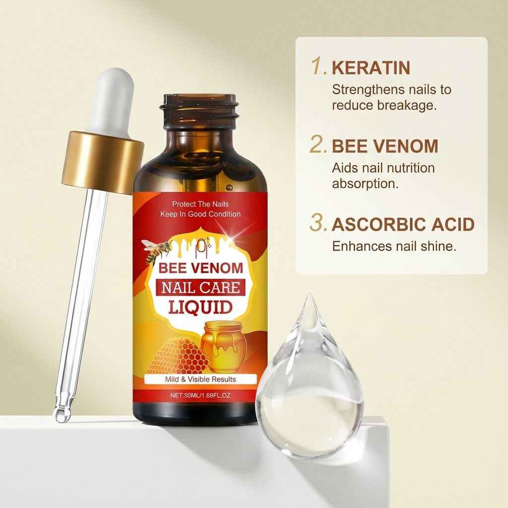 Bee Venom Nail Care Liquid Moisturizing Nourishing Gentle Ingredient Brighten Smooth Hand Foot Nail Surface