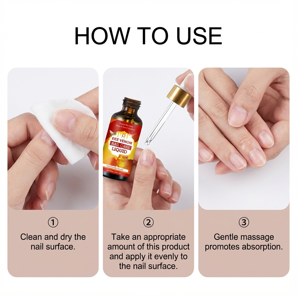 Bee Venom Nail Care Liquid Moisturizing Nourishing Gentle Ingredient Brighten Smooth Hand Foot Nail Surface