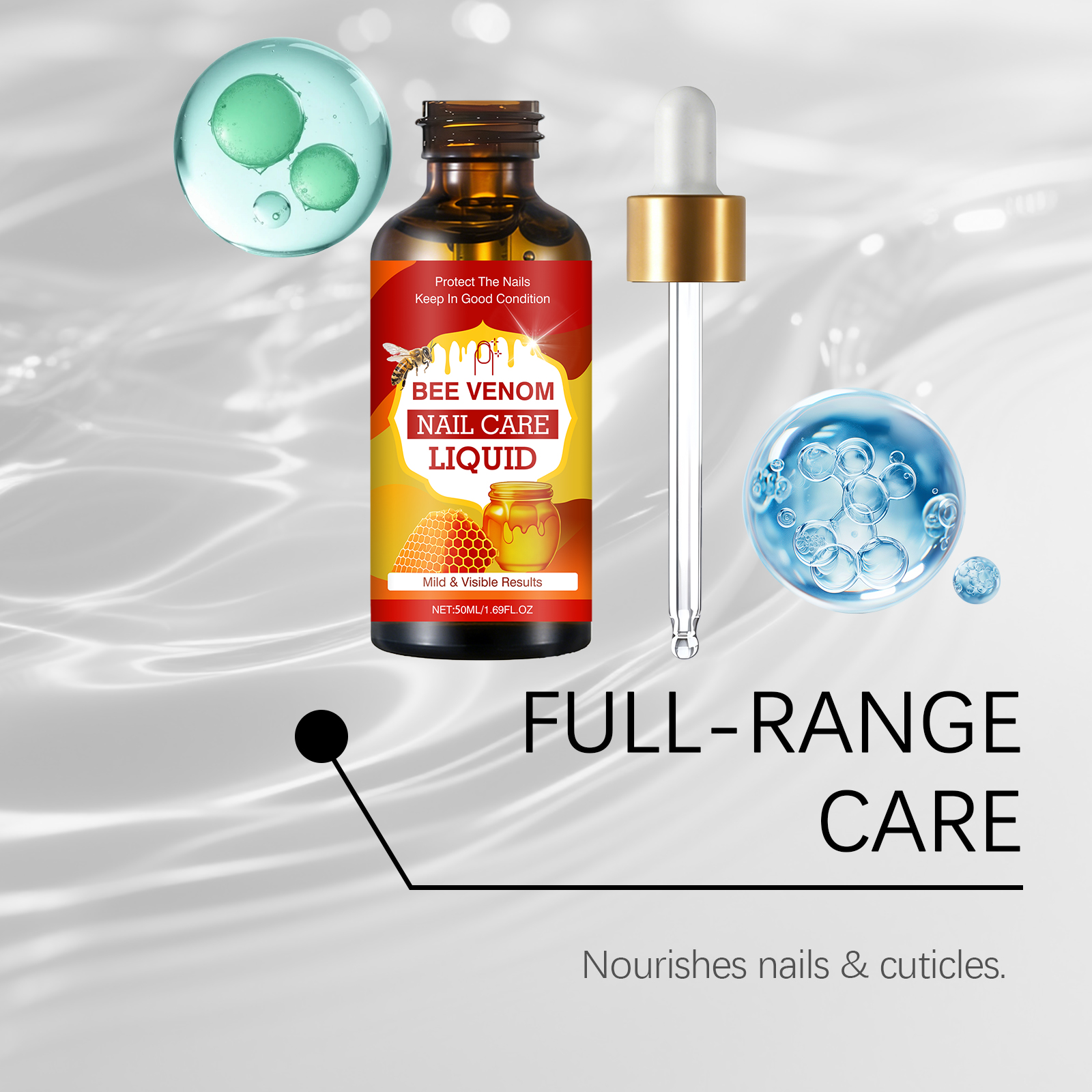 Bee Venom Nail Care Liquid Moisturizing Nourishing Gentle Ingredient Brighten Smooth Hand Foot Nail Surface