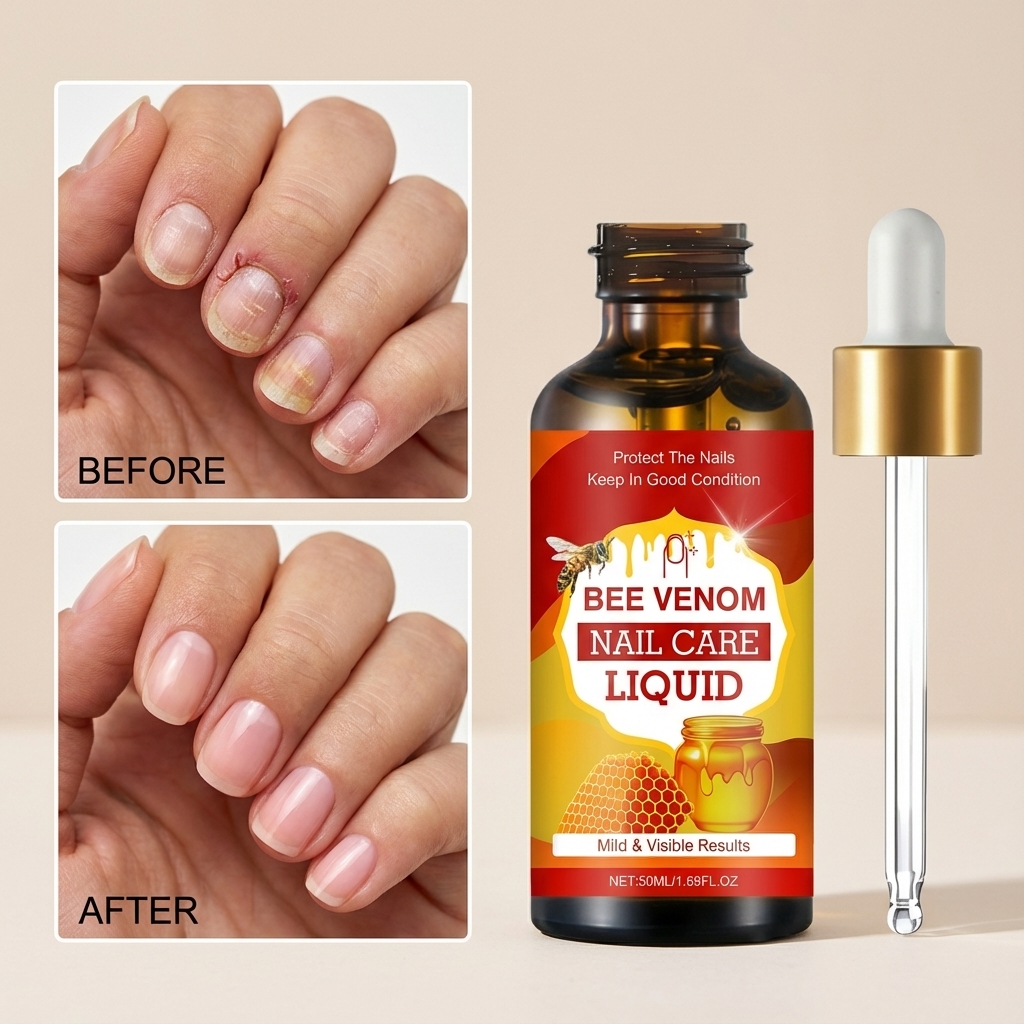 Bee Venom Nail Care Liquid Moisturizing Nourishing Gentle Ingredient Brighten Smooth Hand Foot Nail Surface