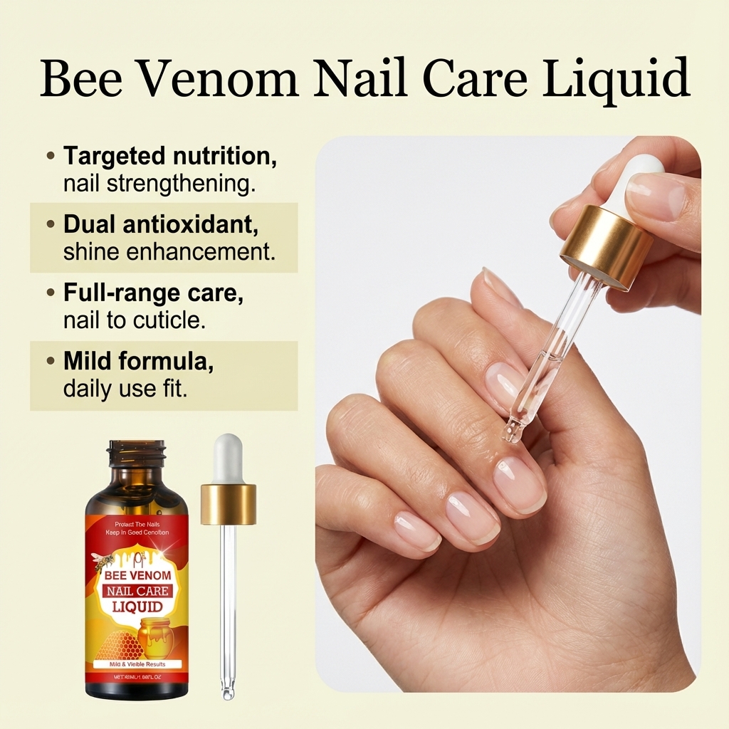 Bee Venom Nail Care Liquid Moisturizing Nourishing Gentle Ingredient Brighten Smooth Hand Foot Nail Surface