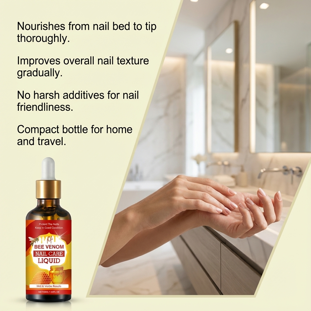 Bee Venom Nail Care Liquid Moisturizing Nourishing Gentle Ingredient Brighten Smooth Hand Foot Nail Surface