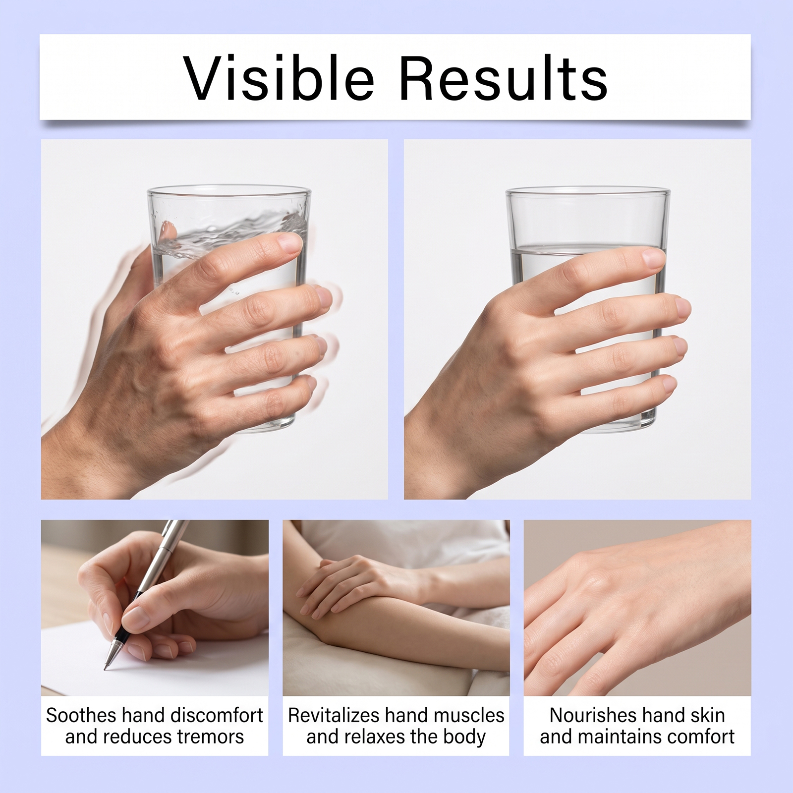 Hand Tremor Care Patch Thin Light Breathable Skin Nourish Comfort Relax Easy Wear Daily Apply Hand