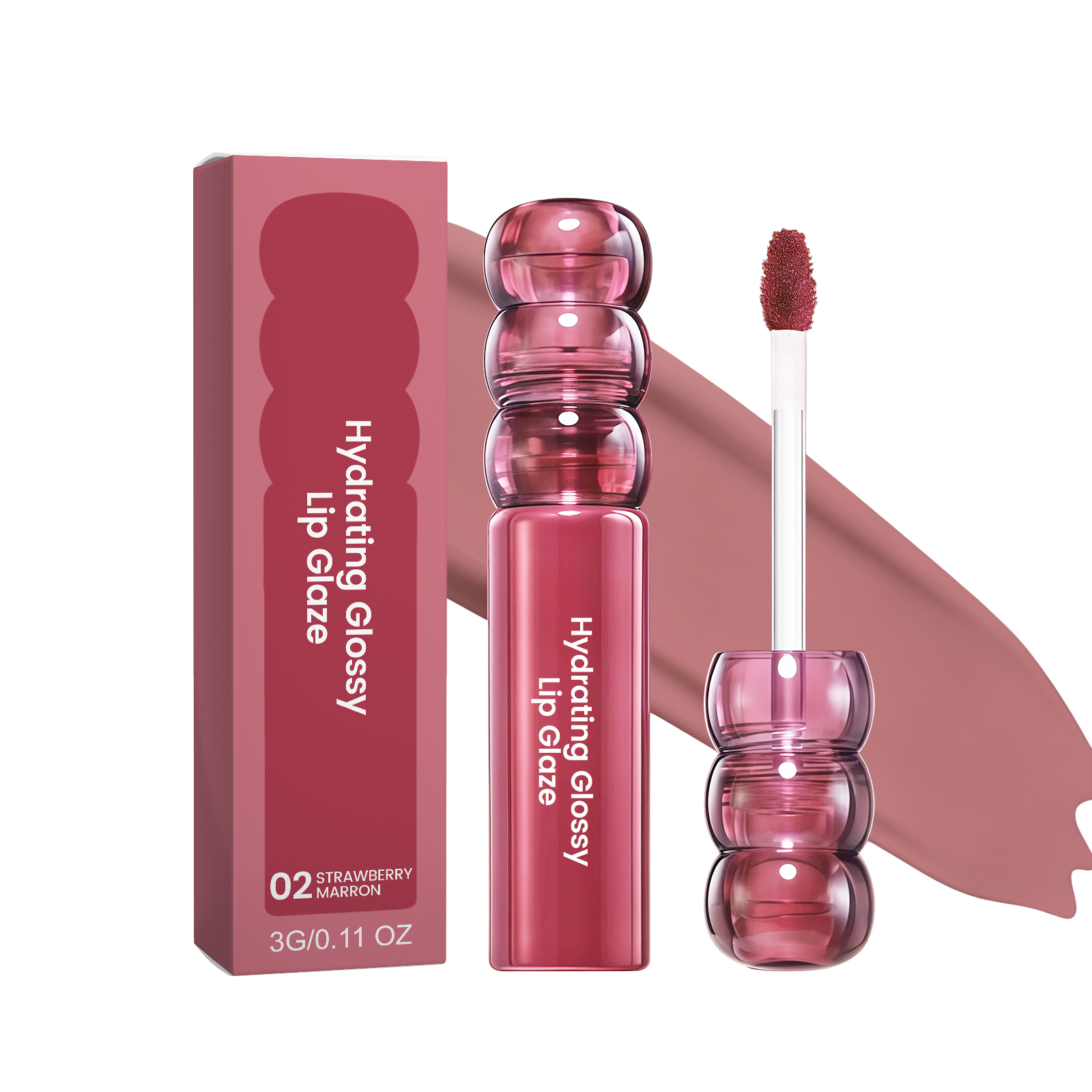 (02) Candy Hawthorn Mirror Lip Gloss Clear Hydrating Light Lock Color Quick Film Daily