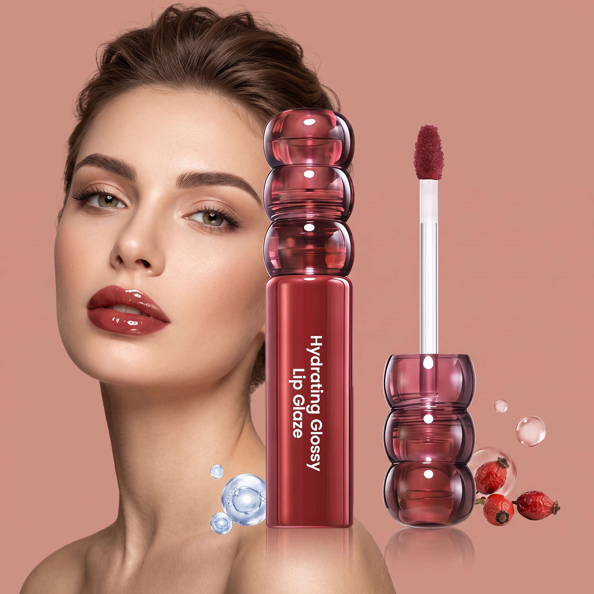 (02) Candy Hawthorn Mirror Lip Gloss Clear Hydrating Light Lock Color Quick Film Daily
