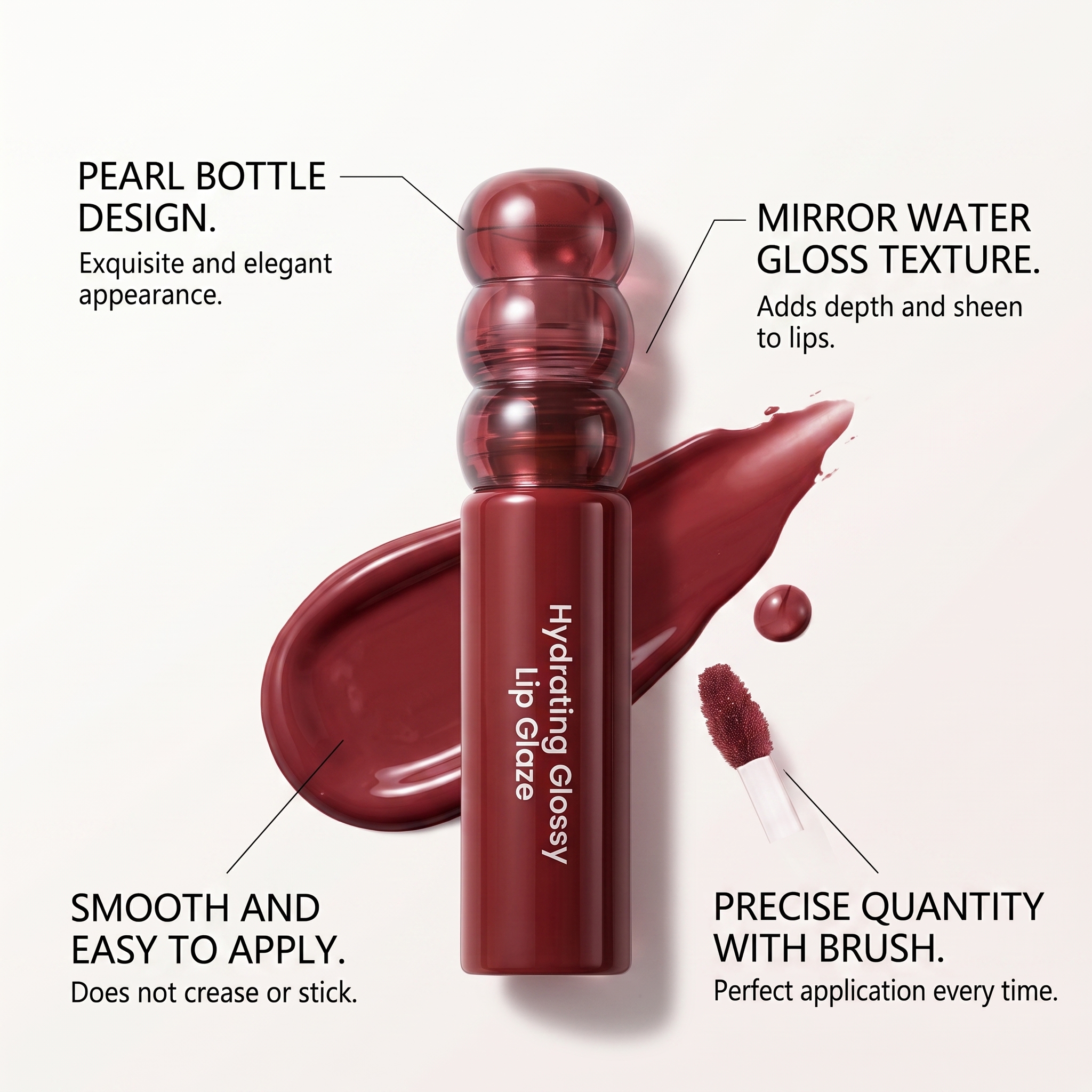 (02) Candy Hawthorn Mirror Lip Gloss Clear Hydrating Light Lock Color Quick Film Daily