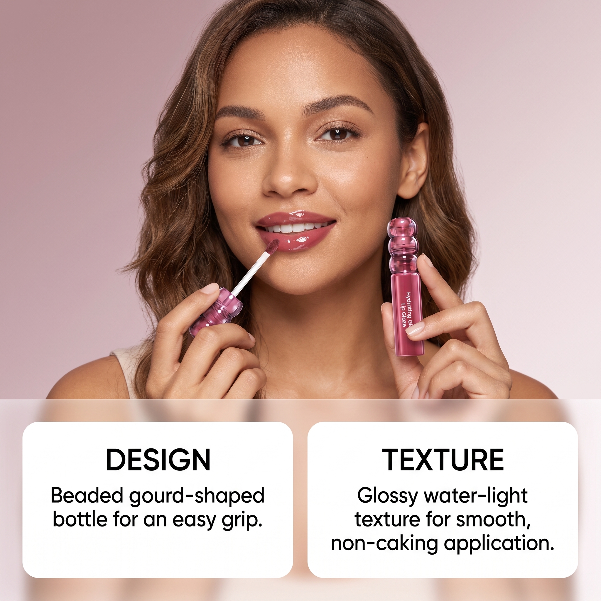 (02) Candy Hawthorn Mirror Lip Gloss Clear Hydrating Light Lock Color Quick Film Daily