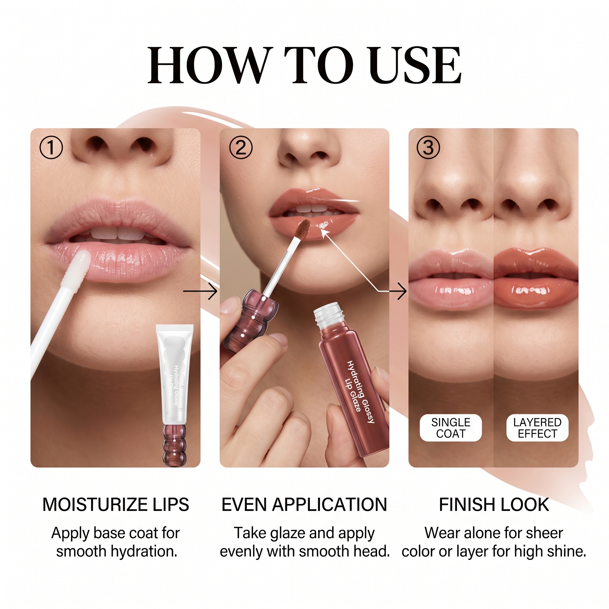 (02) Candy Hawthorn Mirror Lip Gloss Clear Hydrating Light Lock Color Quick Film Daily