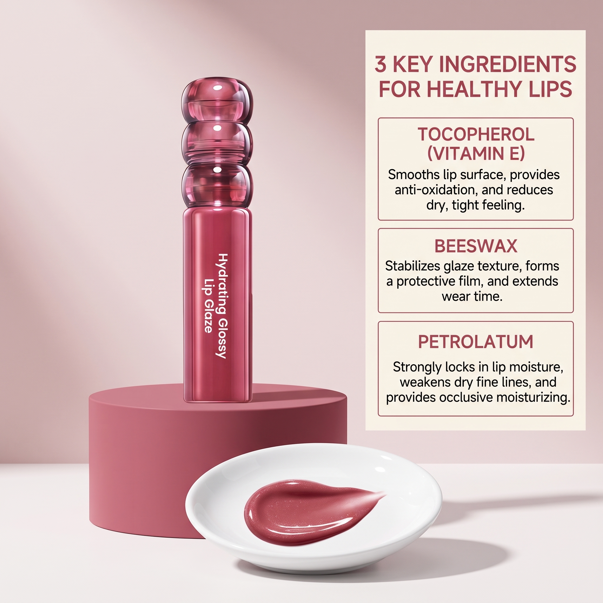 (02) Candy Hawthorn Mirror Lip Gloss Clear Hydrating Light Lock Color Quick Film Daily
