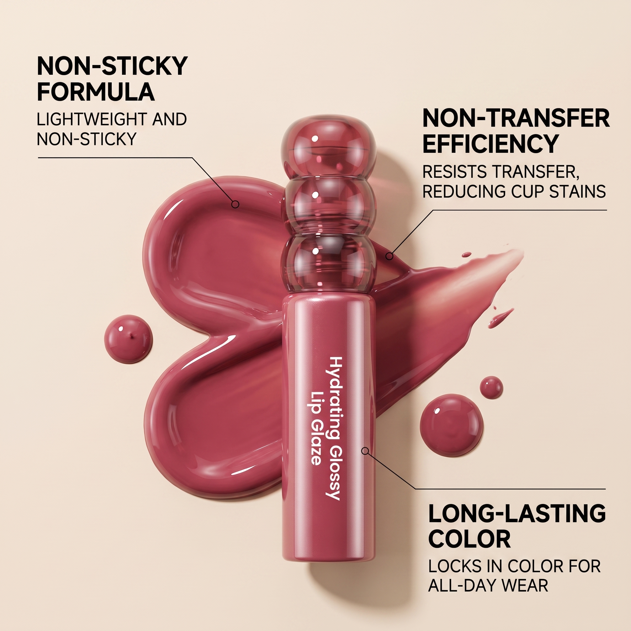 (02) Candy Hawthorn Mirror Lip Gloss Clear Hydrating Light Lock Color Quick Film Daily