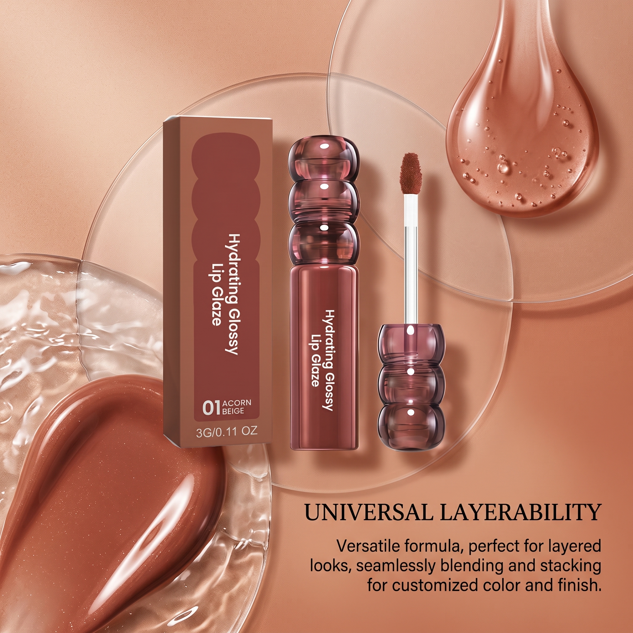 (02) Candy Hawthorn Mirror Lip Gloss Clear Hydrating Light Lock Color Quick Film Daily