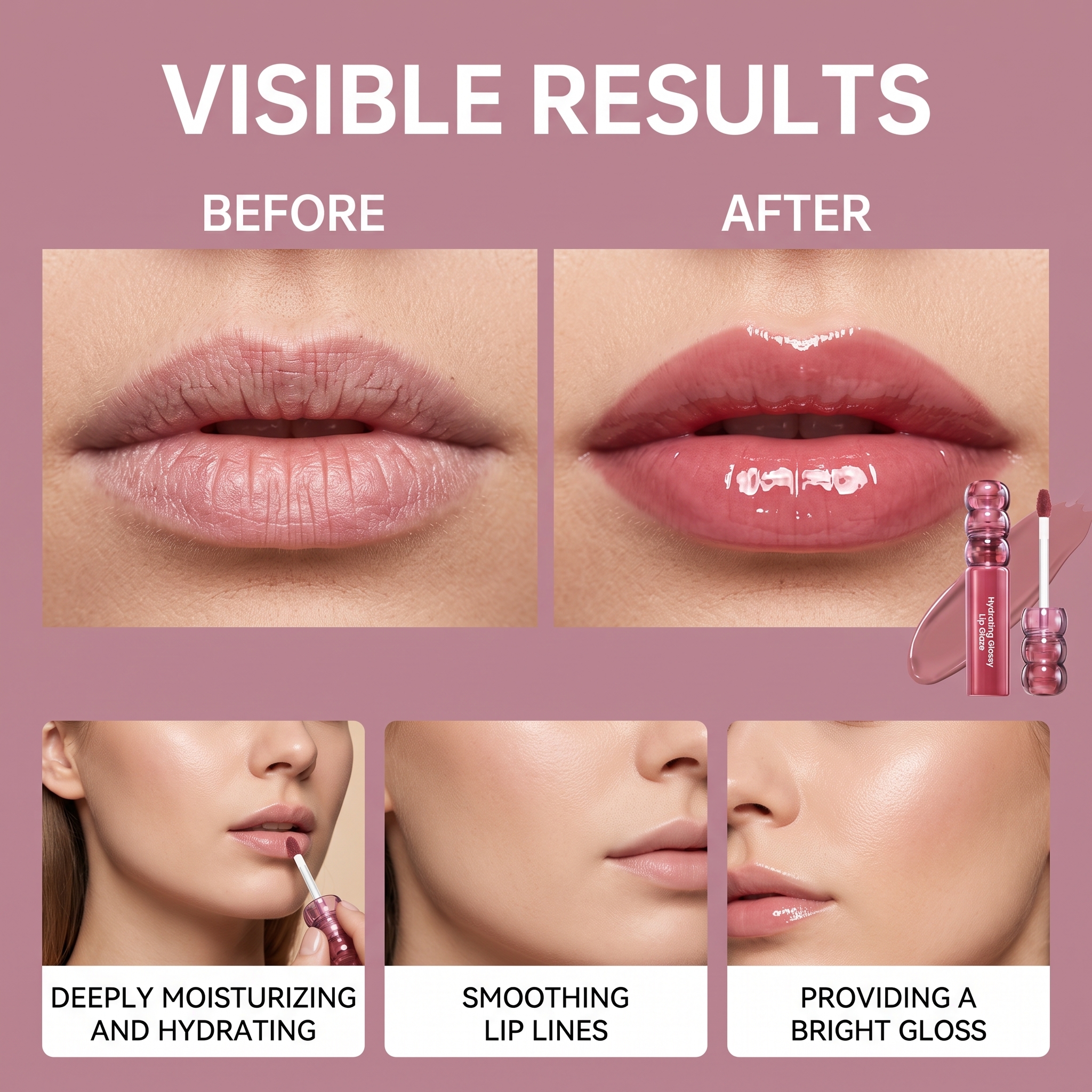 (02) Candy Hawthorn Mirror Lip Gloss Clear Hydrating Light Lock Color Quick Film Daily