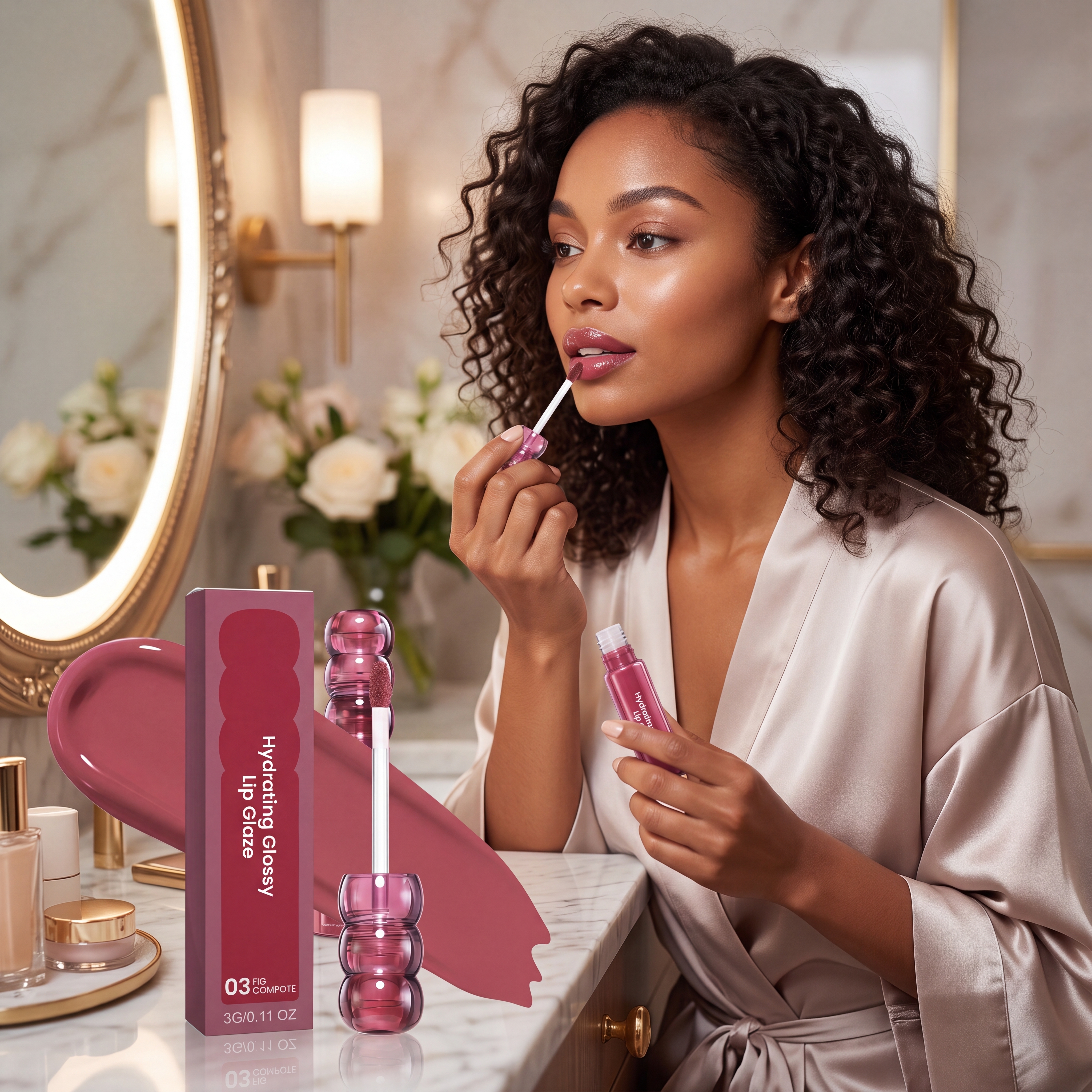 (02) Candy Hawthorn Mirror Lip Gloss Clear Hydrating Light Lock Color Quick Film Daily