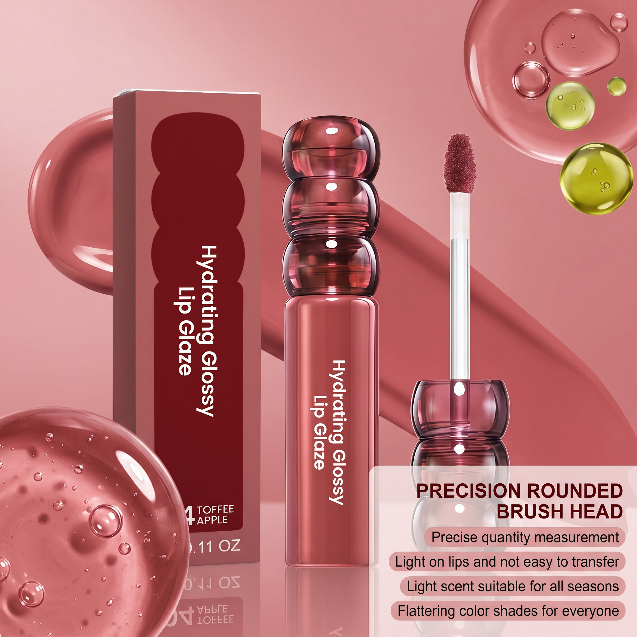(02) Candy Hawthorn Mirror Lip Gloss Clear Hydrating Light Lock Color Quick Film Daily