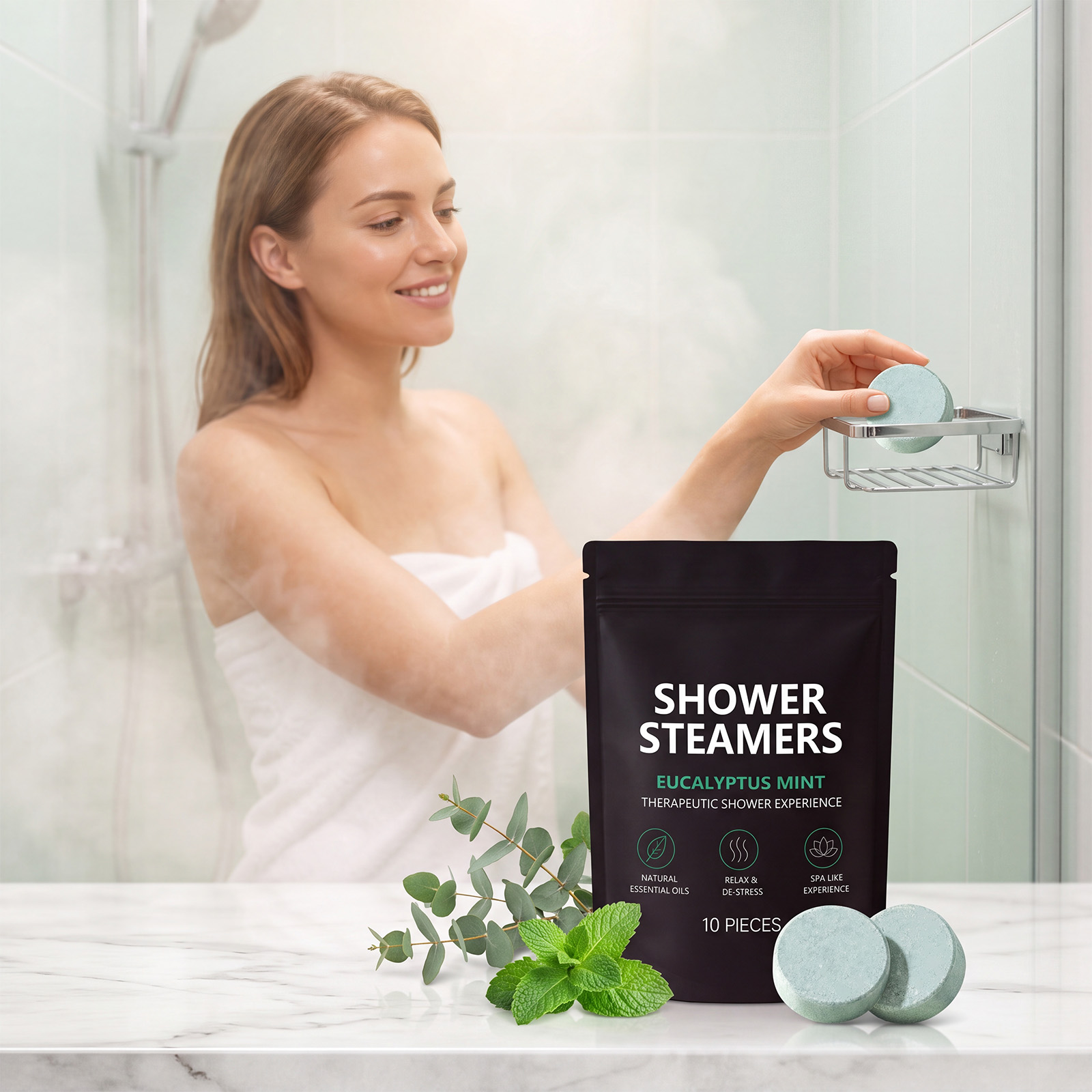 Shower Fragrance Tablet Solid Mild Clean Body Skin Bath Fresh Long Lasting Aroma Wash Piece