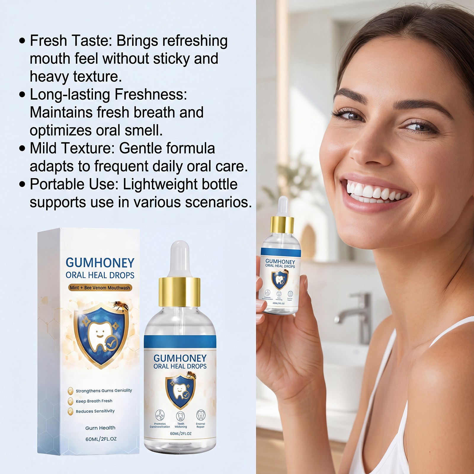 Dental Care Drops Daily Protection Mint Fresh Bright Comfort Enamel Repair Teeth Breath Treatment