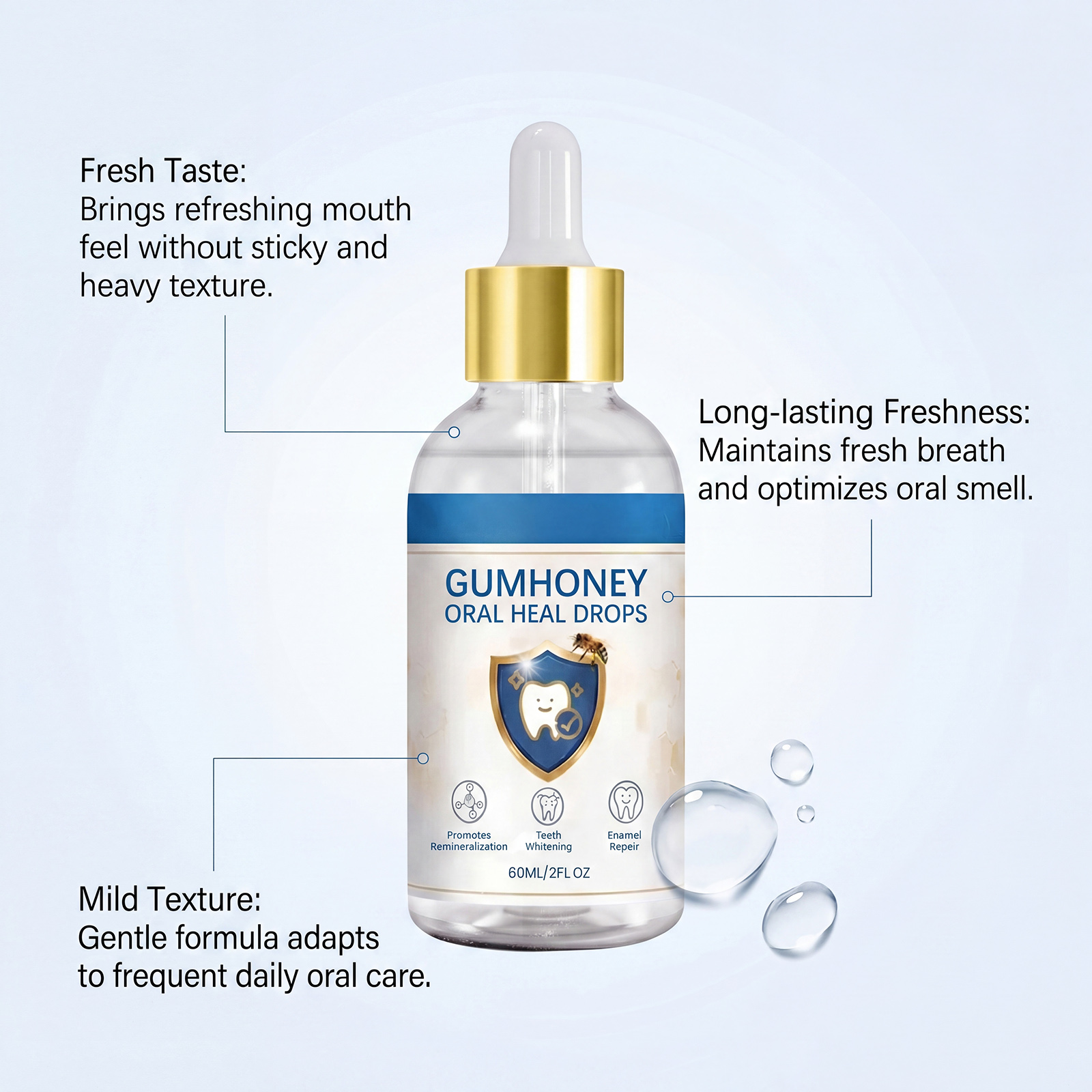 Dental Care Drops Daily Protection Mint Fresh Bright Comfort Enamel Repair Teeth Breath Treatment
