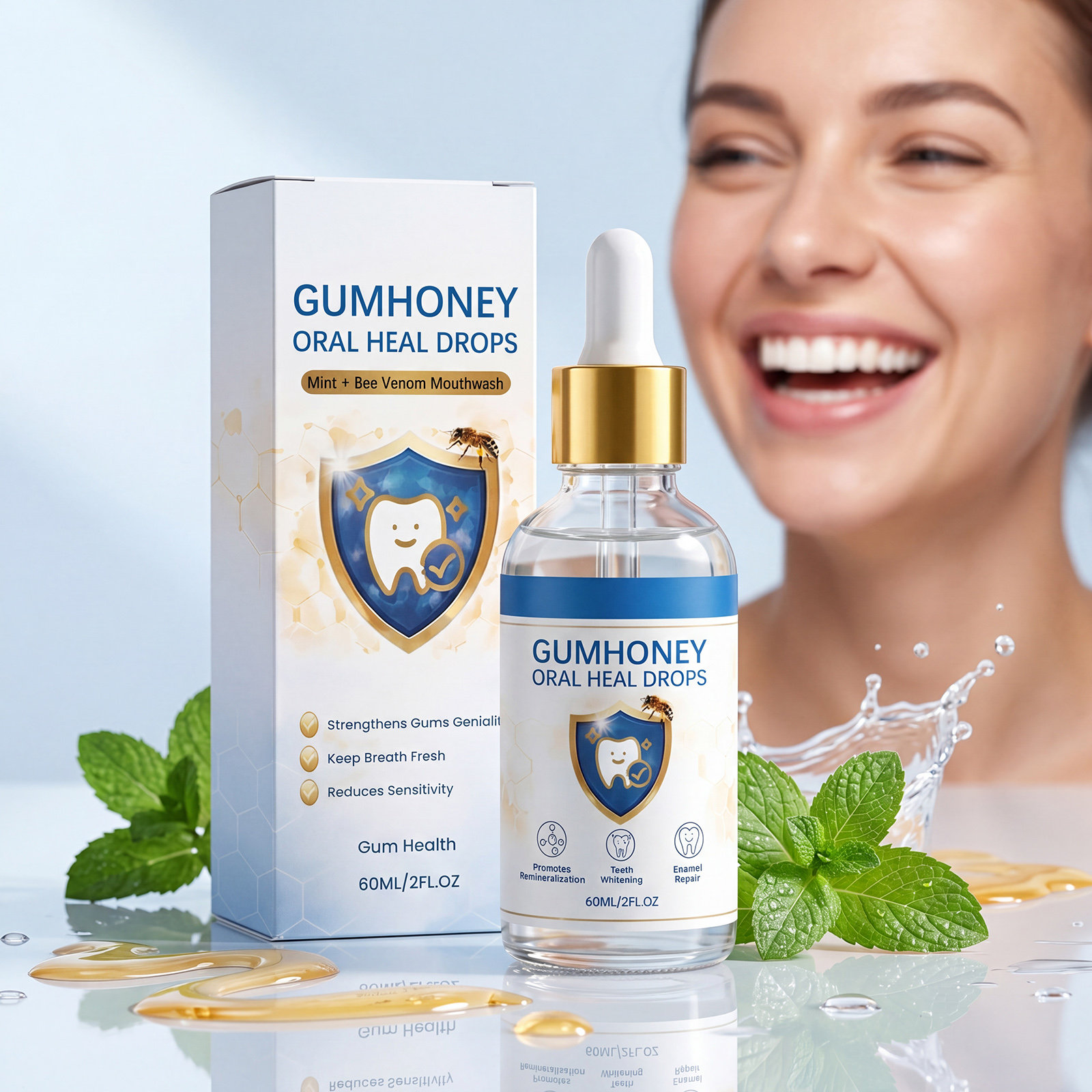Dental Care Drops Daily Protection Mint Fresh Bright Comfort Enamel Repair Teeth Breath Treatment