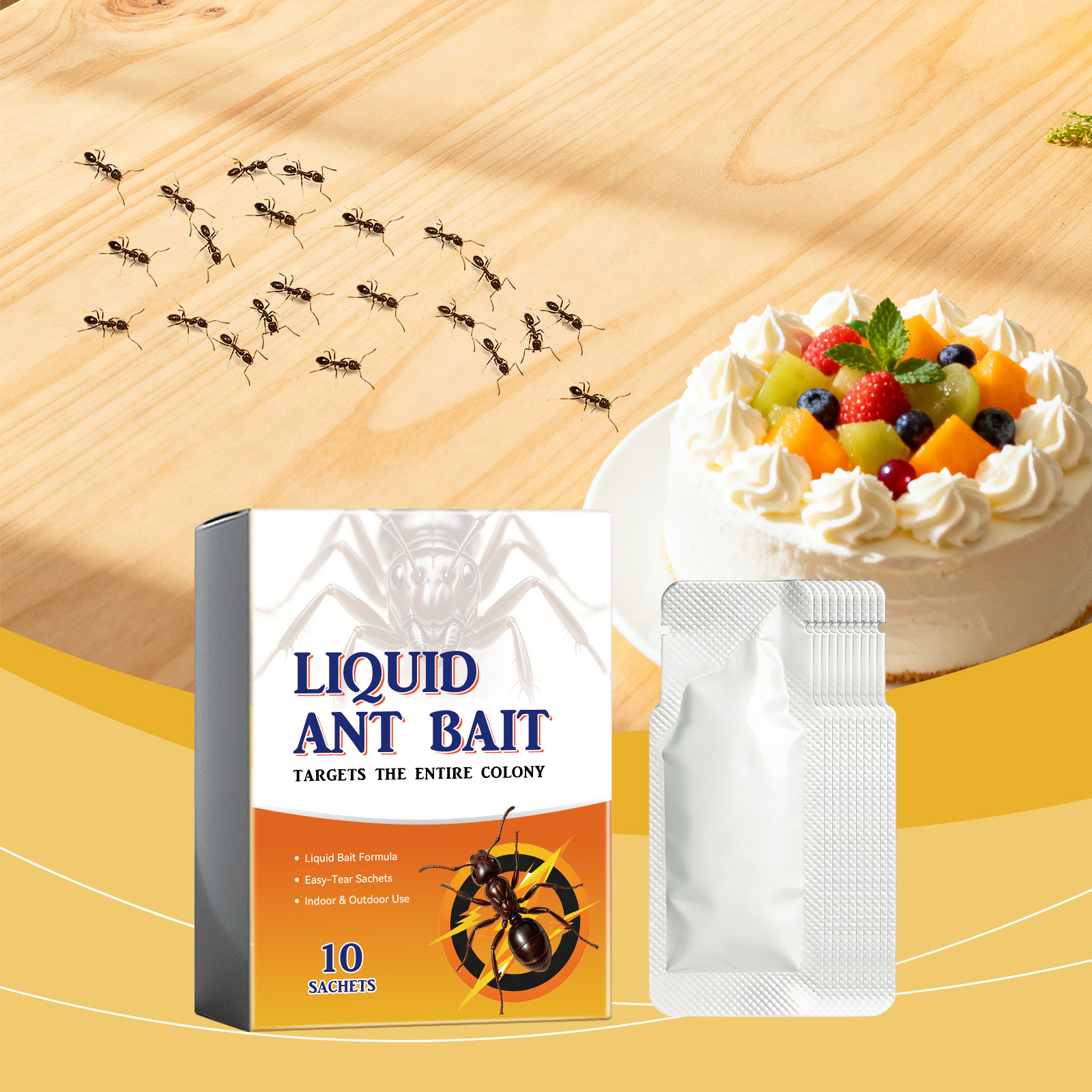 Liquid Ant Bait Separate Sachets Gather Trap Easy Storage Lure Foraging Ants Centralized Clean Capture