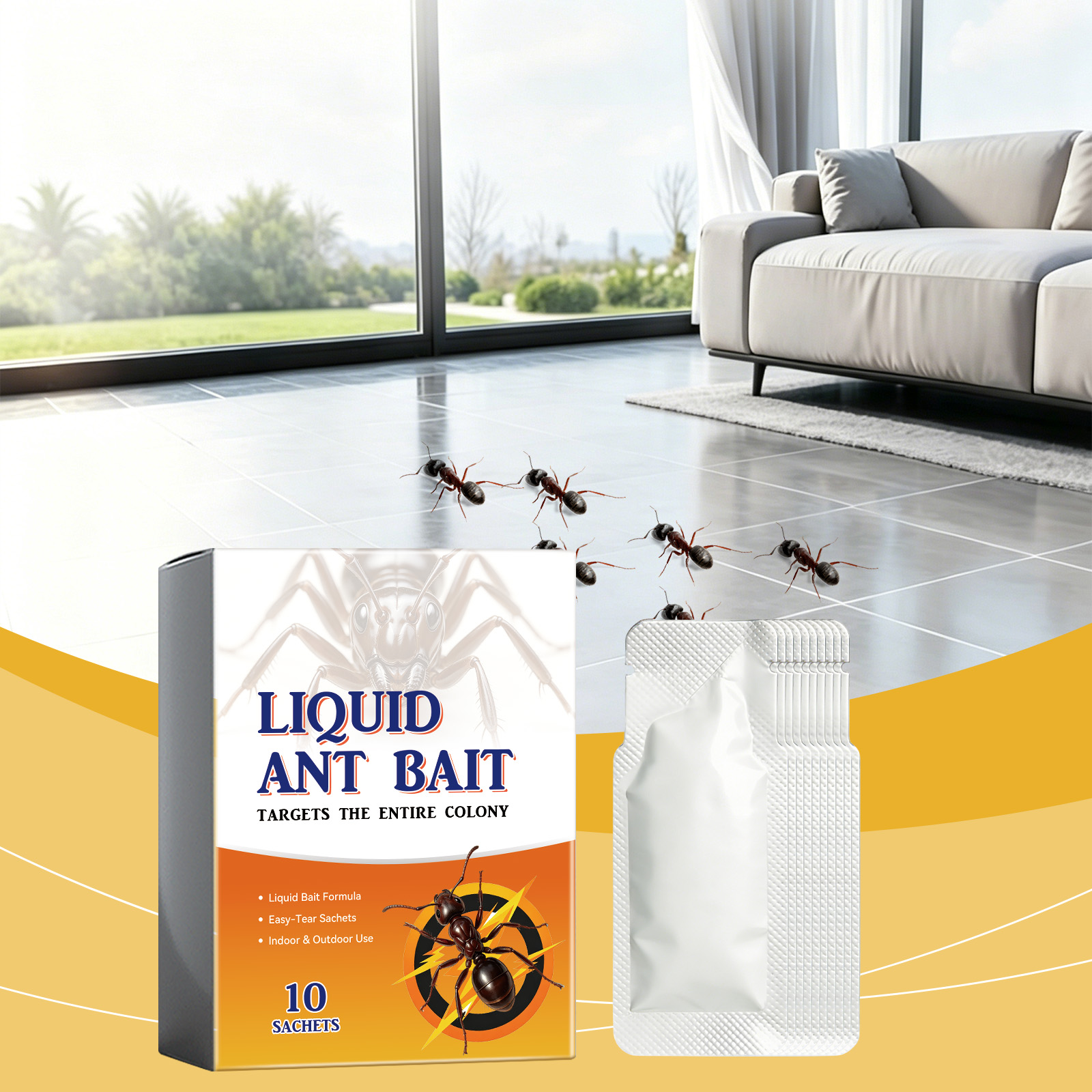 Liquid Ant Bait Separate Sachets Gather Trap Easy Storage Lure Foraging Ants Centralized Clean Capture