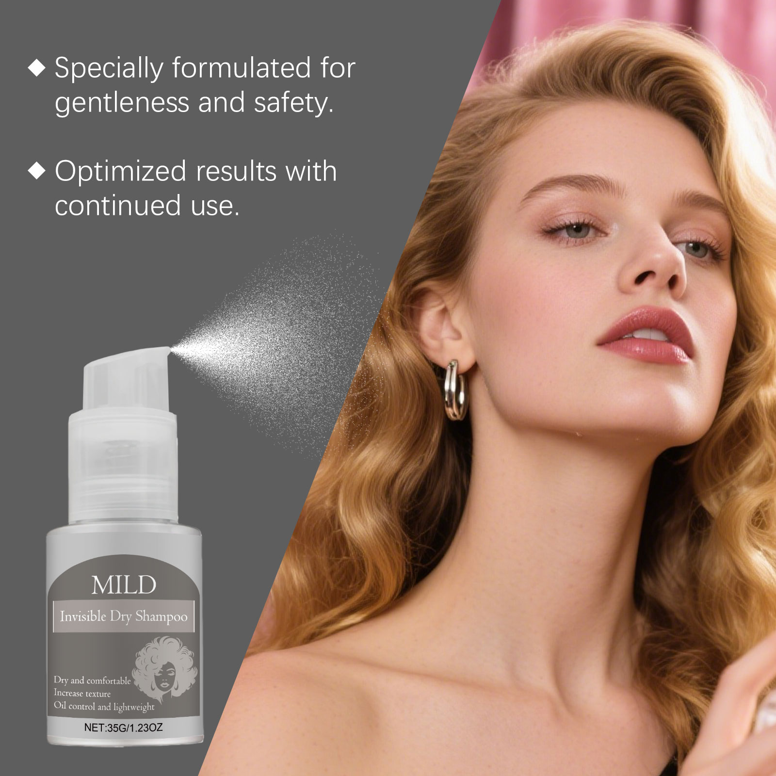 Dry Shampoo Powder Spray For Hair Fresh Care Convenient Quick Clean Suitable For Daily Use