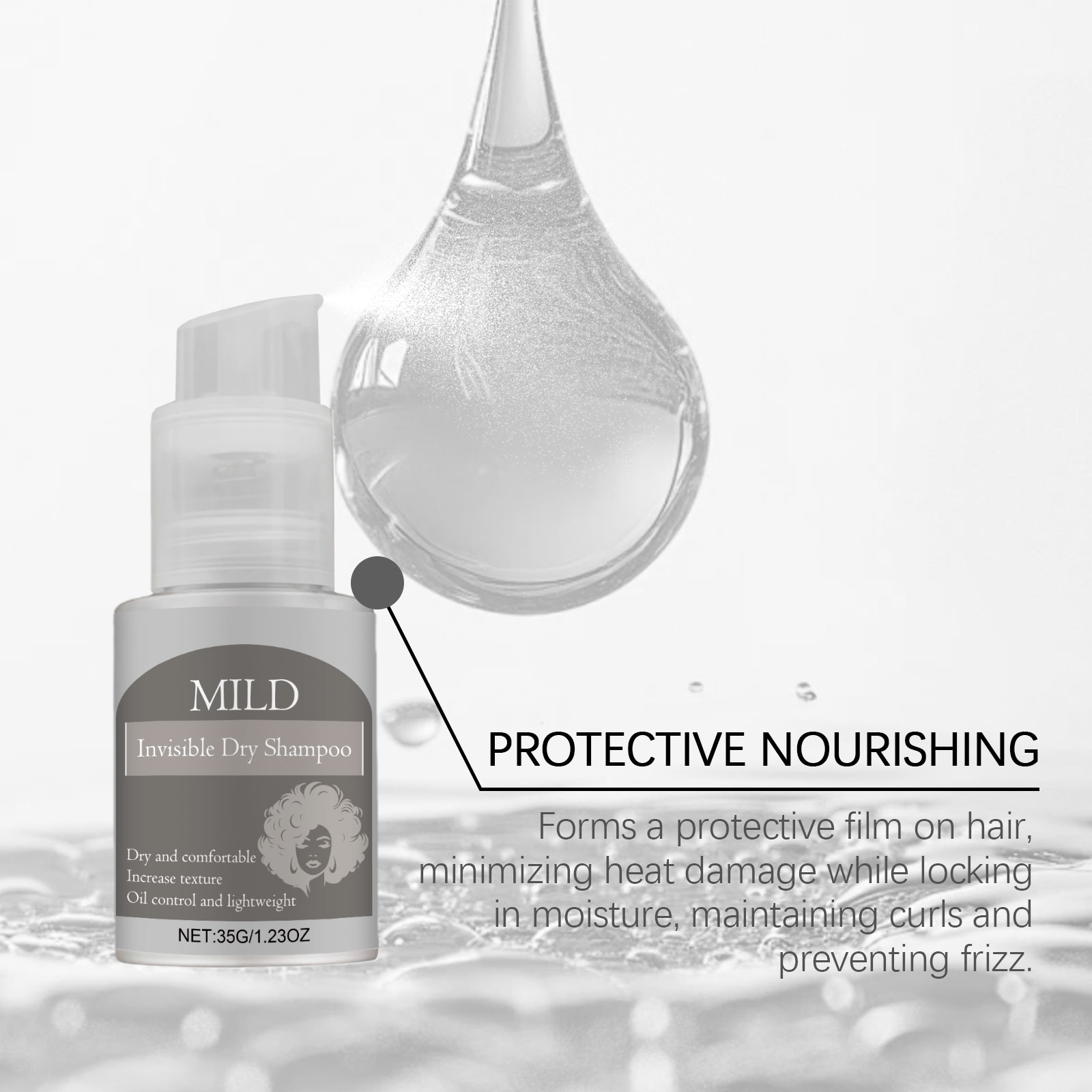 Dry Shampoo Powder Spray For Hair Fresh Care Convenient Quick Clean Suitable For Daily Use