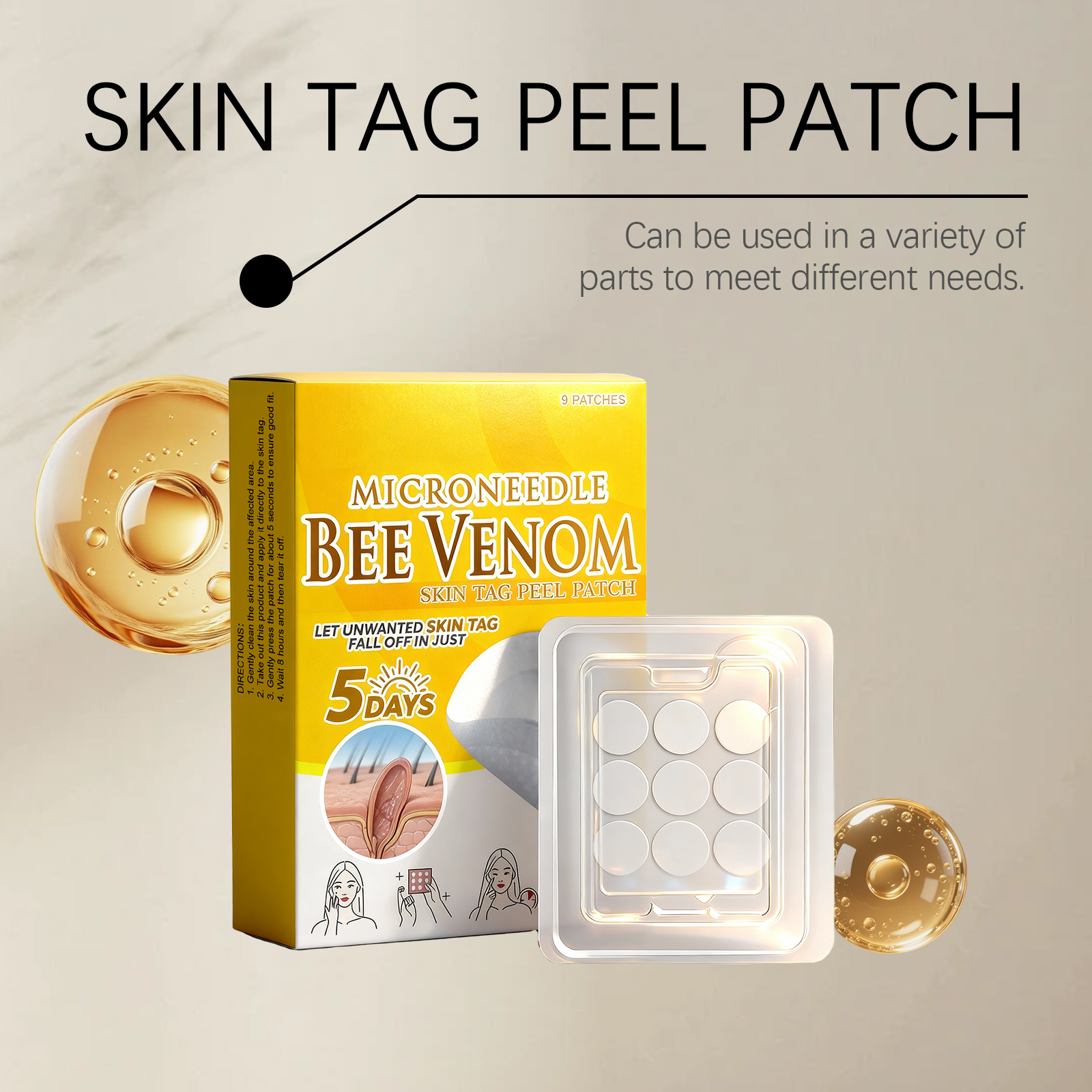 Skin Care Patch Mild Clean Skin Remove Wart Moist Smooth Skin Hydrate Daily Massage Care Patch