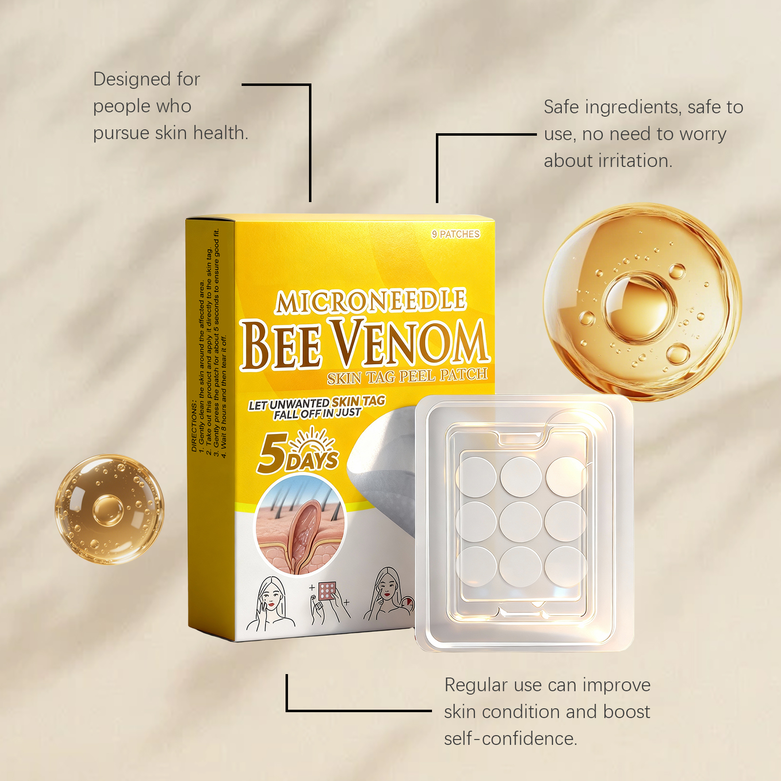 Skin Care Patch Mild Clean Skin Remove Wart Moist Smooth Skin Hydrate Daily Massage Care Patch