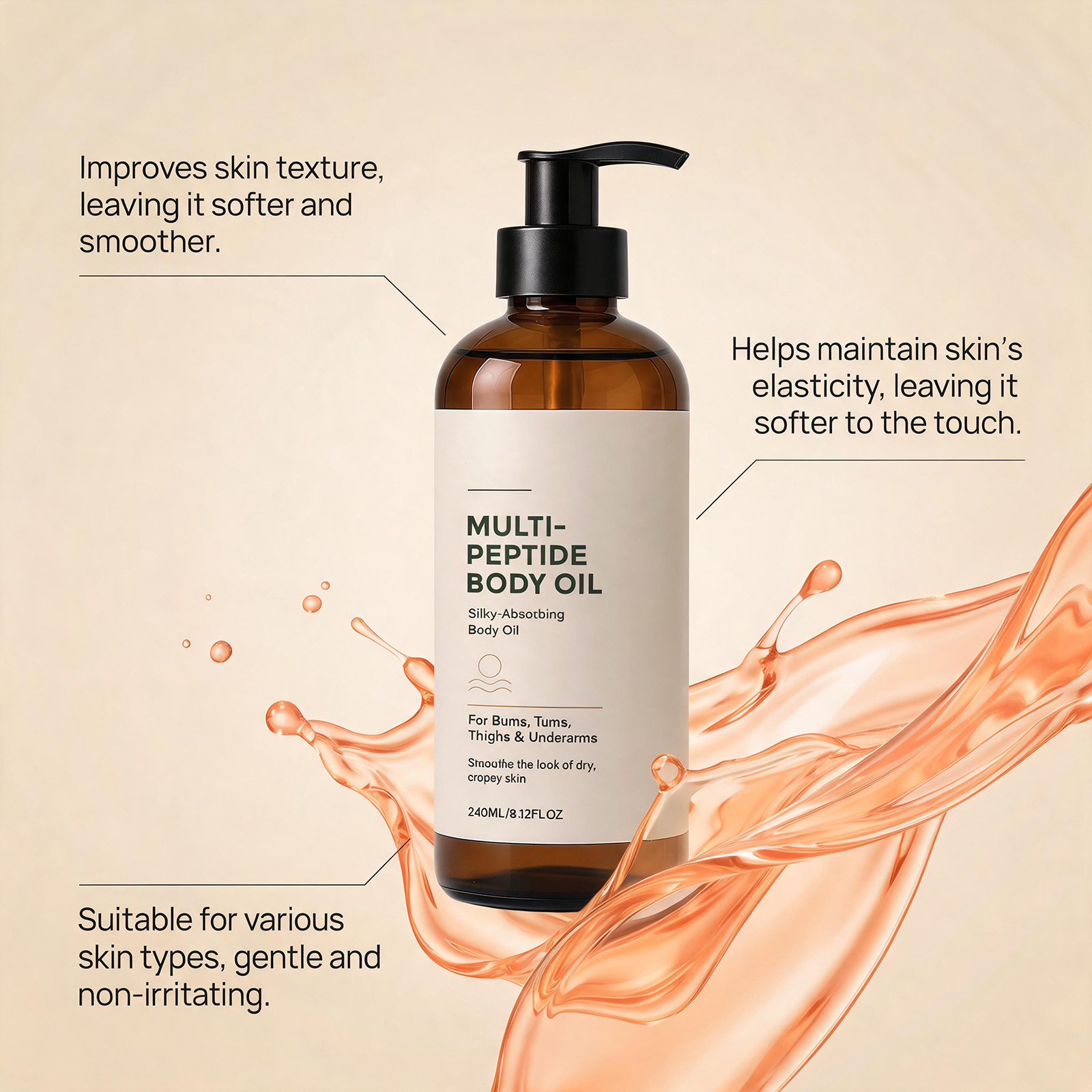 Body Moisturizing Essential Oil Delicate Silky Skin Boost Elasticity Daily Massage Care