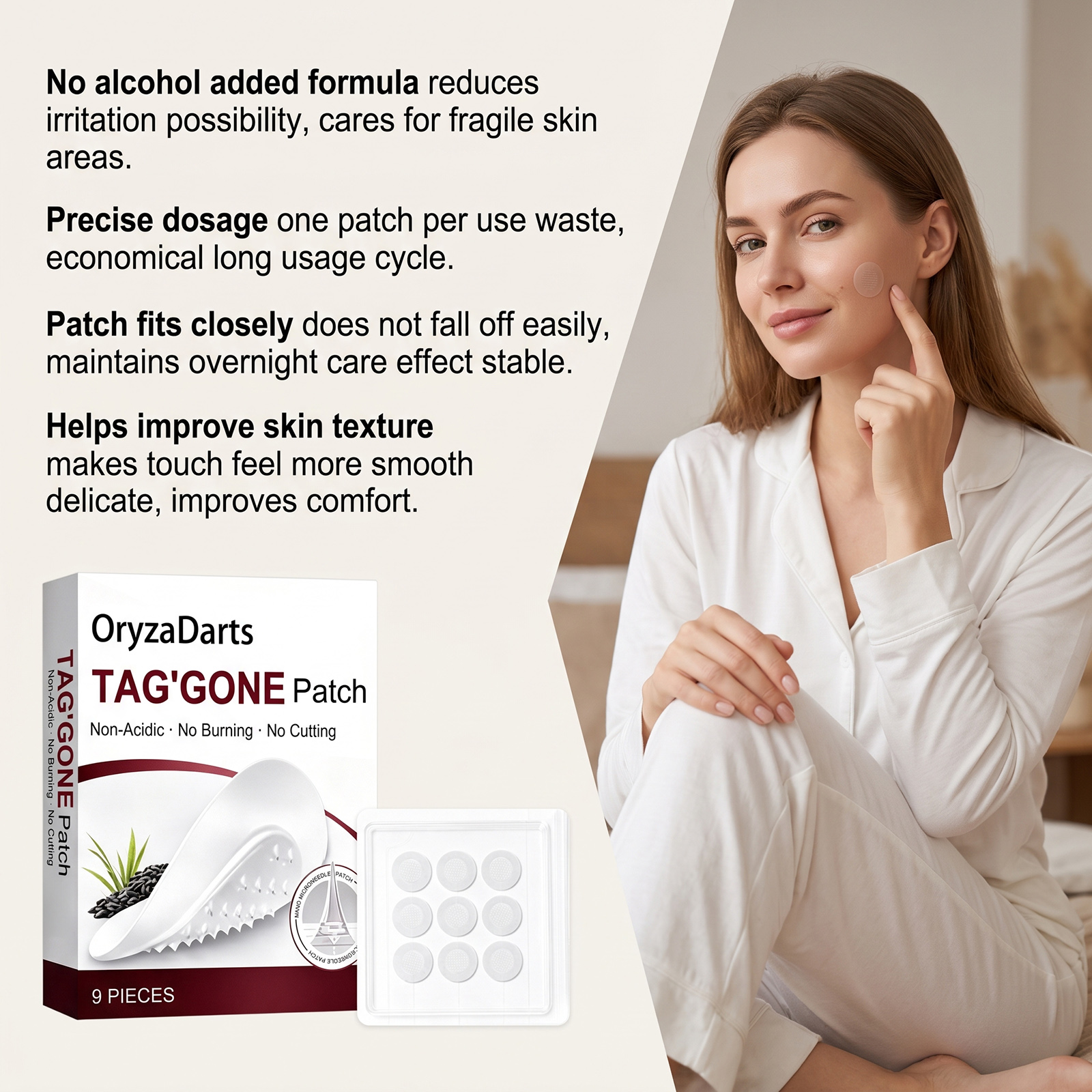 Skin Brightening Care Patch Transparent Invisible Fit Silky Delicate Skin Cleansing Convenient Nursing Sticker