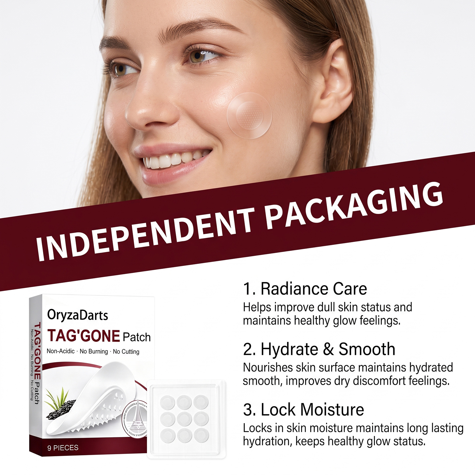 Skin Brightening Care Patch Transparent Invisible Fit Silky Delicate Skin Cleansing Convenient Nursing Sticker