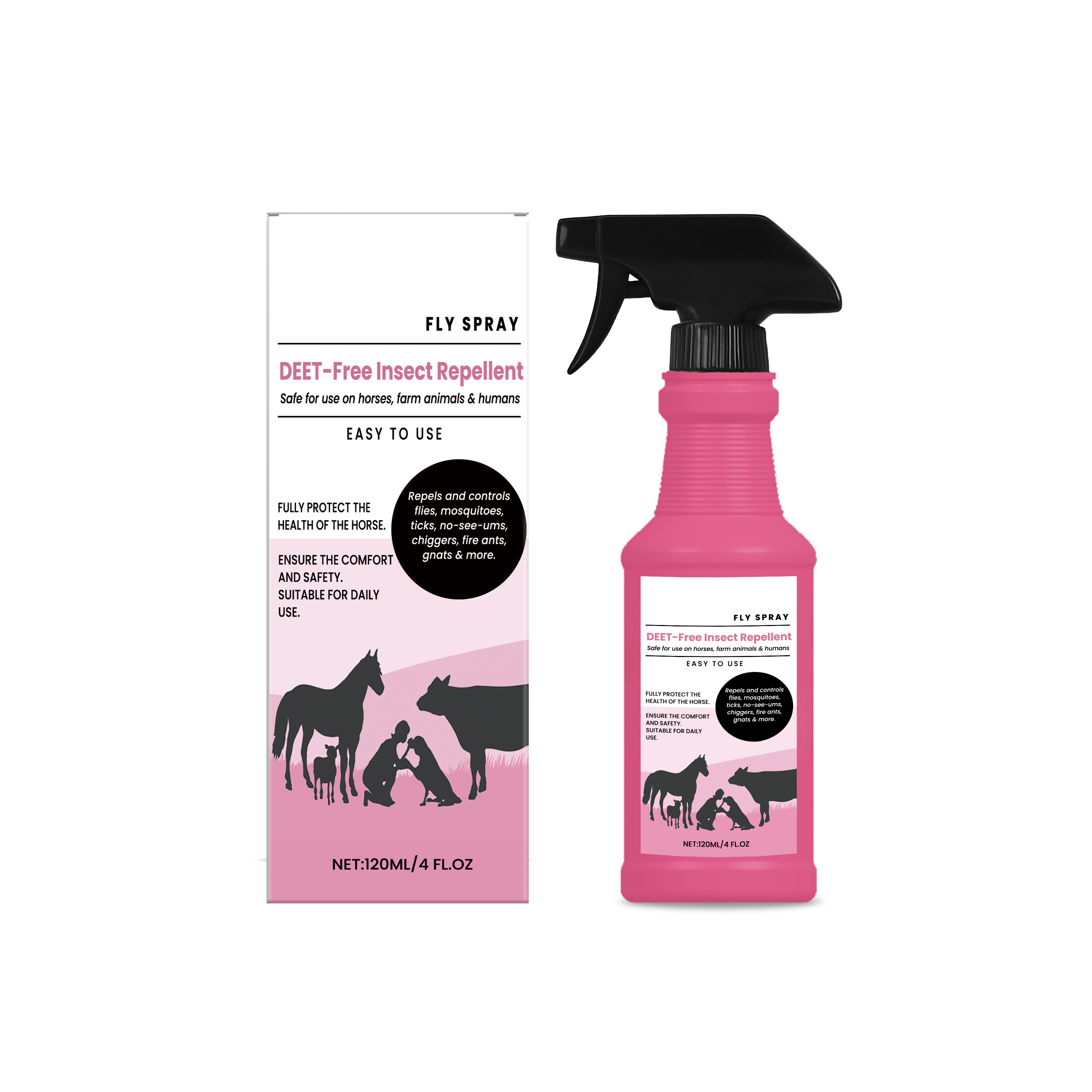 Horse Insect Repellent Spray Mild Formula Clean Protection Against Bug Bites Non Irritating Fast Drying Refreshing For Horse Barns