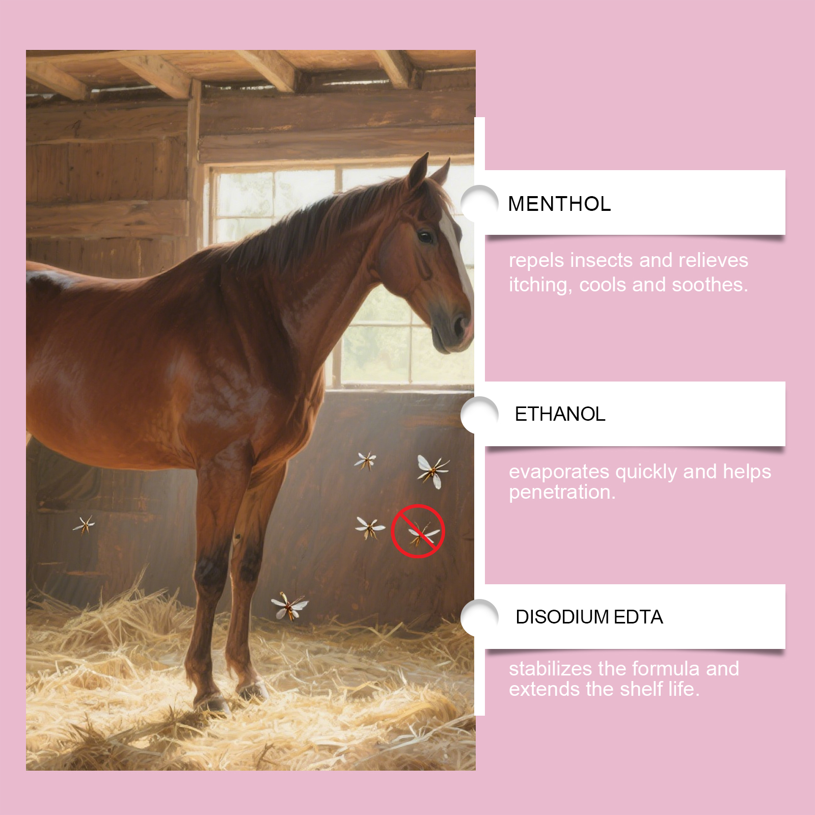 Horse Insect Repellent Spray Mild Formula Clean Protection Against Bug Bites Non Irritating Fast Drying Refreshing For Horse Barns