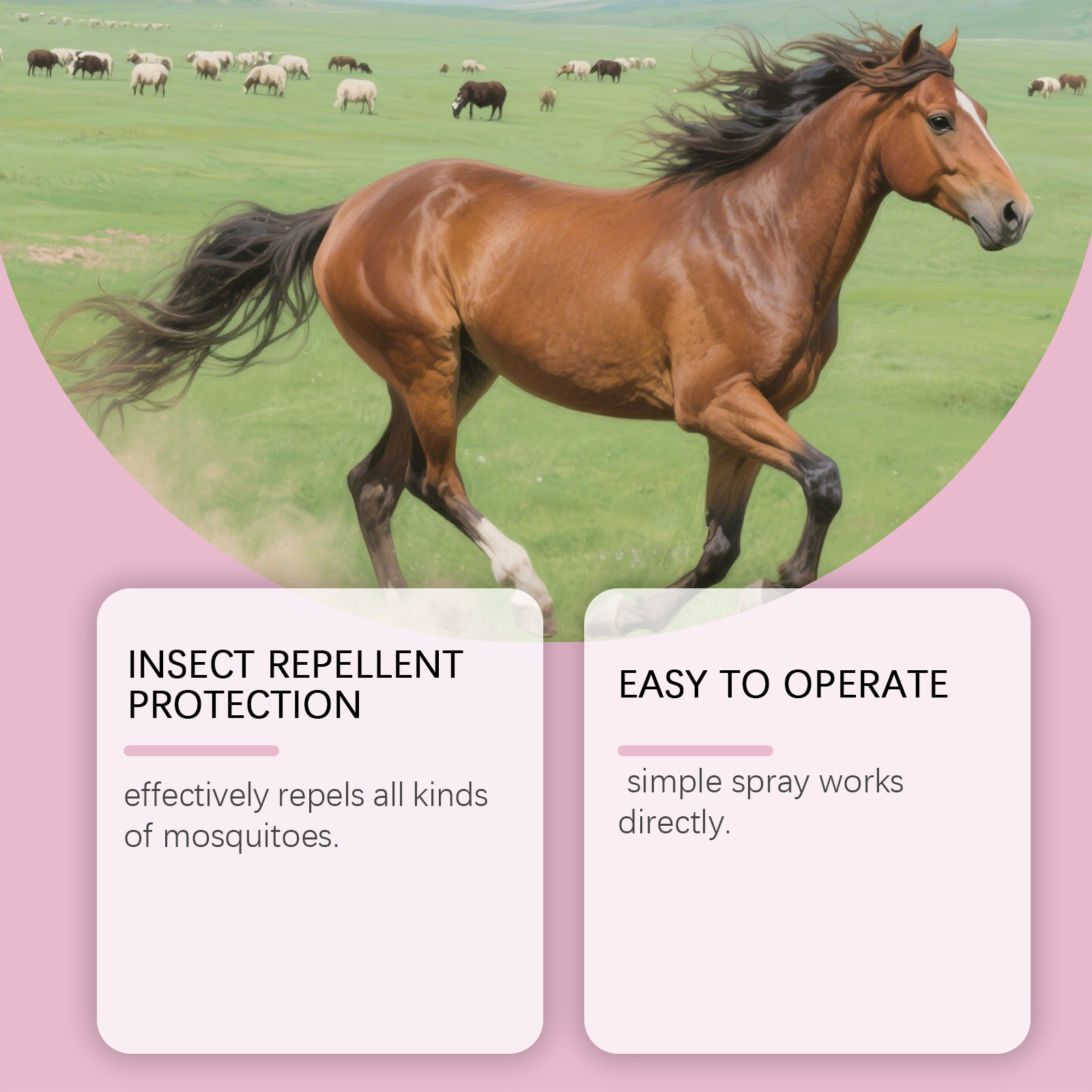 Horse Insect Repellent Spray Mild Formula Clean Protection Against Bug Bites Non Irritating Fast Drying Refreshing For Horse Barns