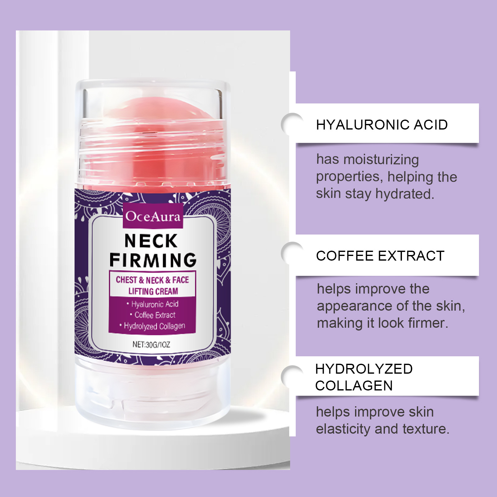 Firming Essence Stick Skin Moisturizing Elasticity Fade Fine Lines Tightening Massage Neck Portable Essence
