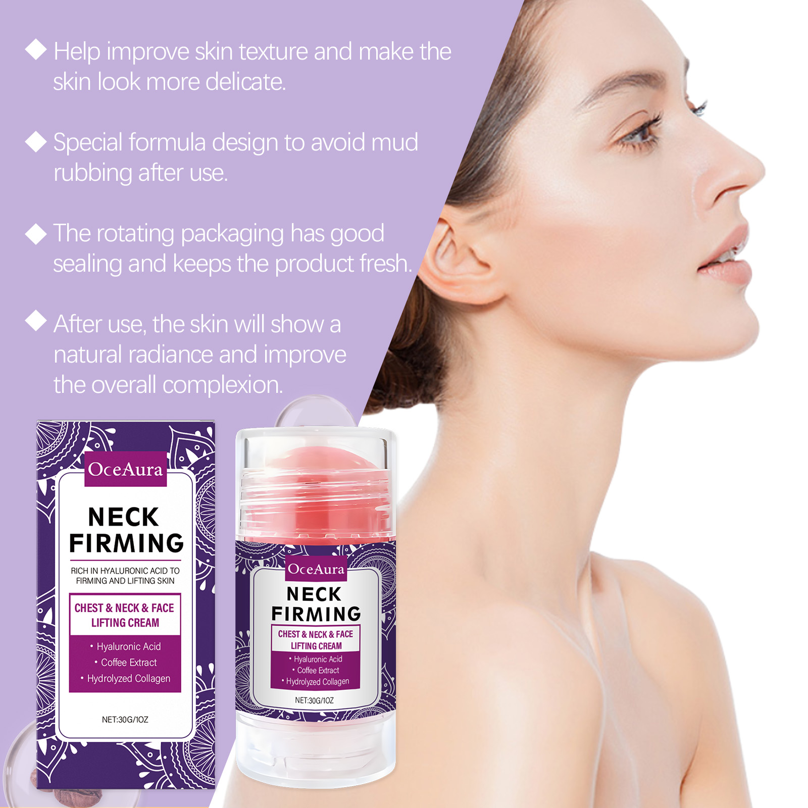 Firming Essence Stick Skin Moisturizing Elasticity Fade Fine Lines Tightening Massage Neck Portable Essence