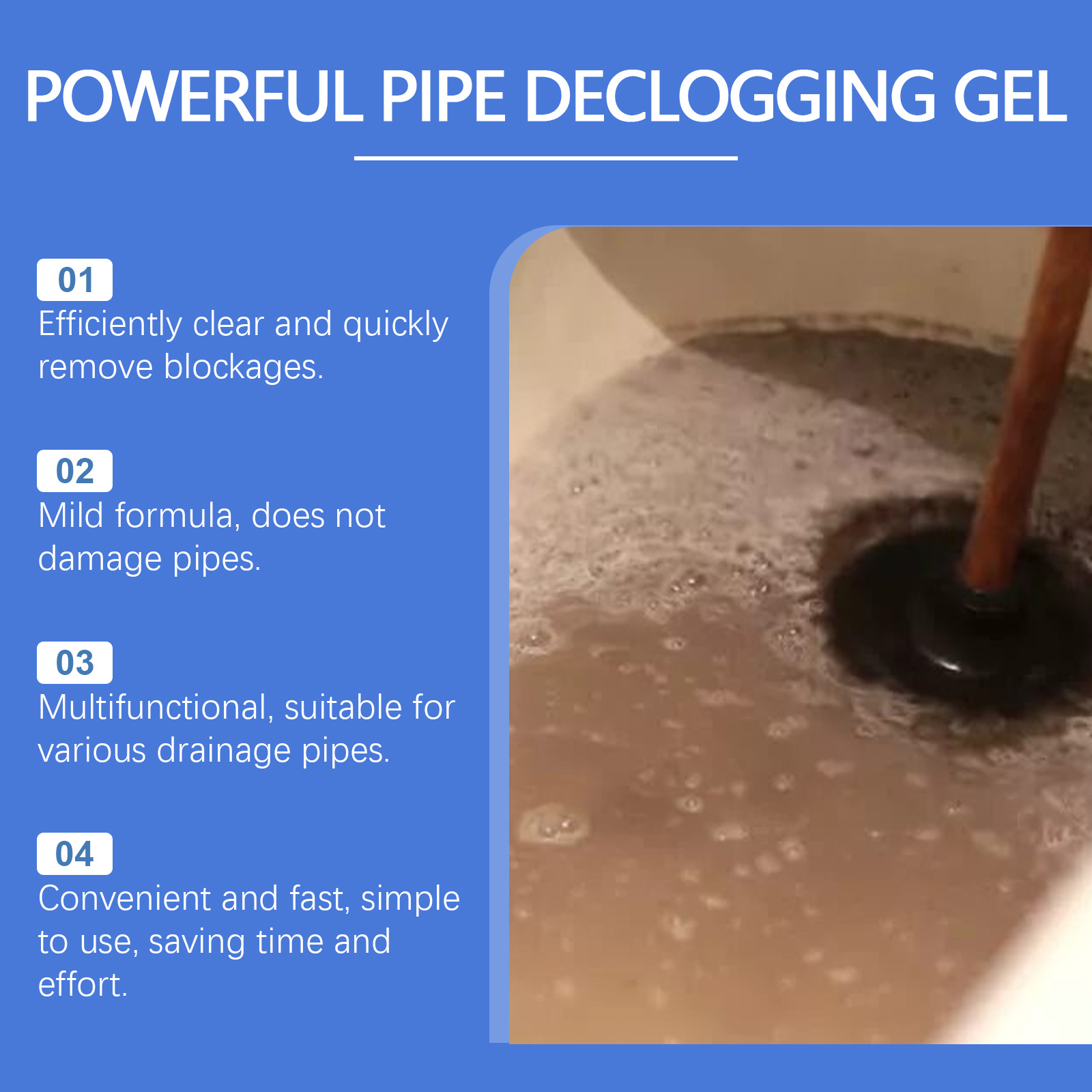 Drain Pipe Cleaner Rapid Dissolving Agent For Sink Drain Kitchen And Toilet Pipeline