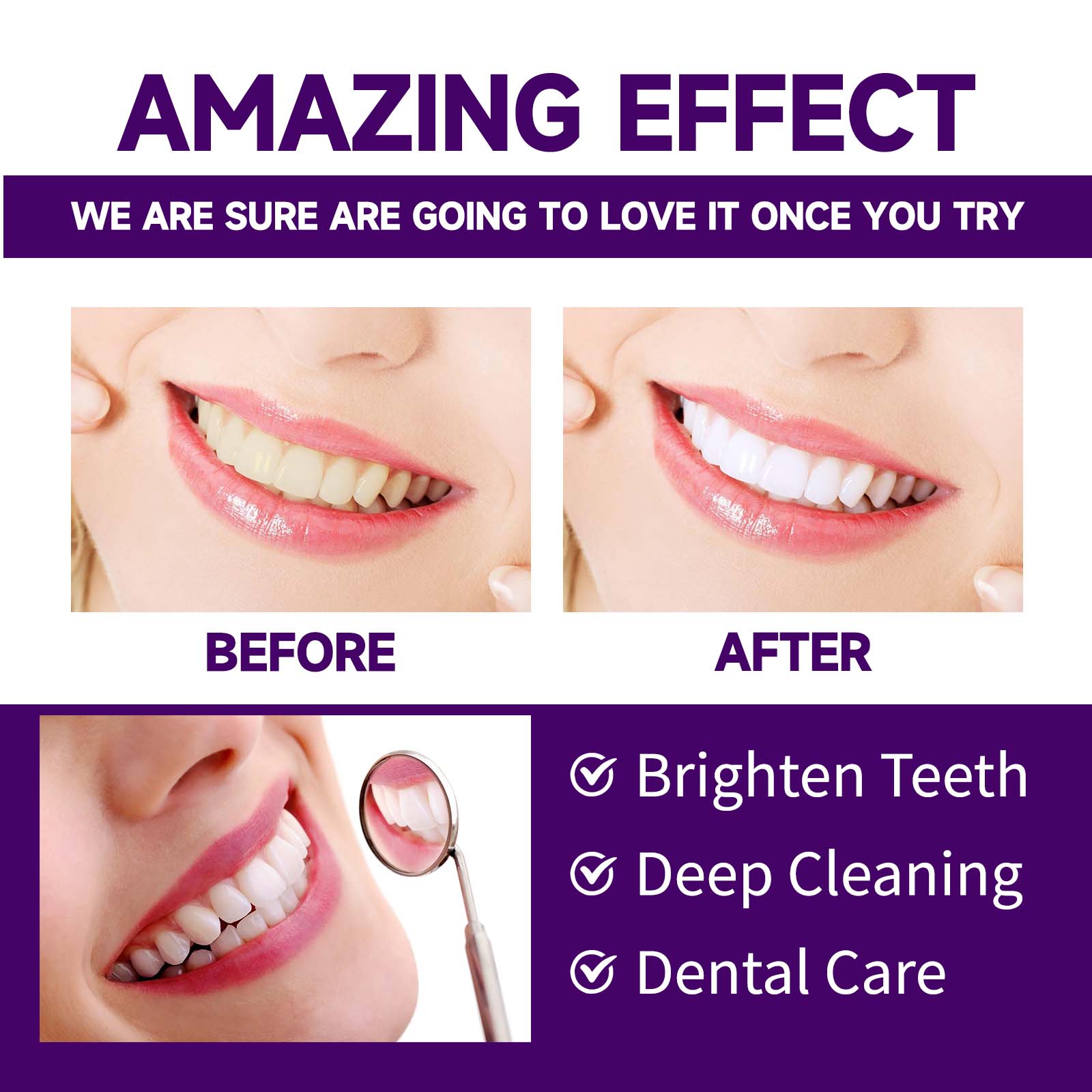 Teeth Whitening Powder Cleans Yellow Teeth Stains Plaque For Oral Care Brightening Beauty