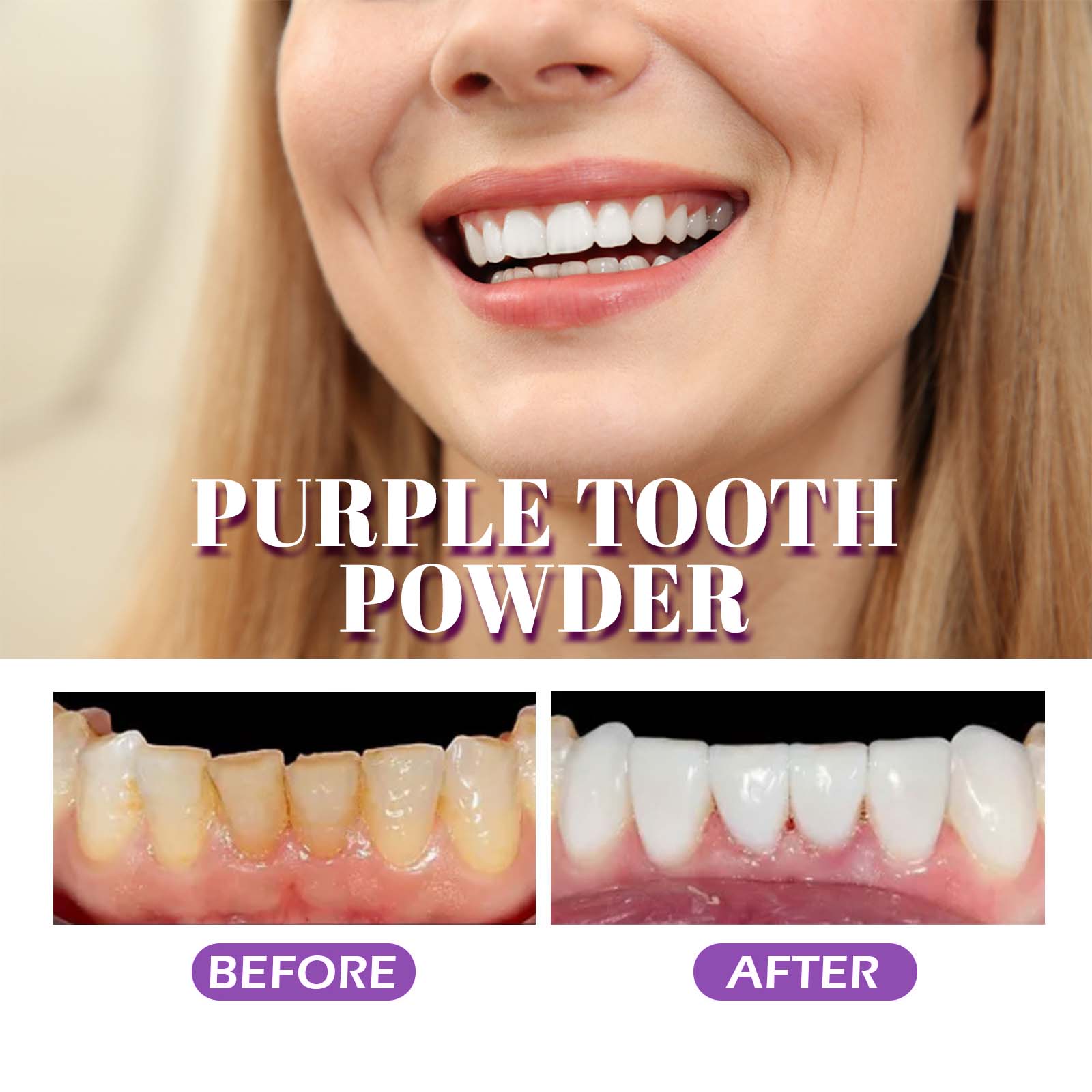 Teeth Whitening Powder Cleans Yellow Teeth Stains Plaque For Oral Care Brightening Beauty
