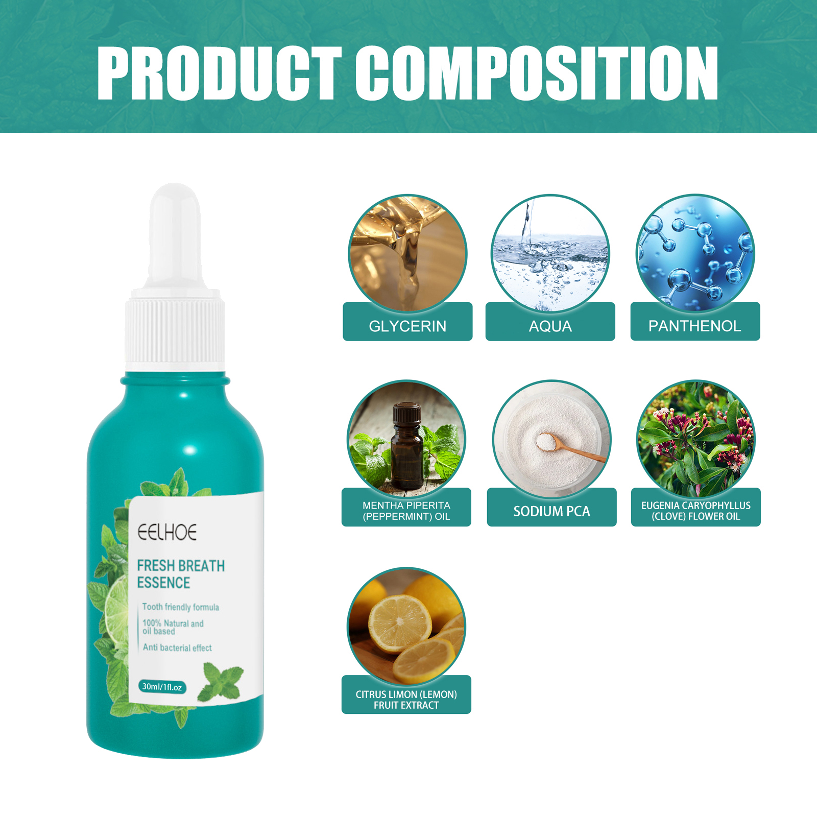 Breath Freshening Essence Oral Care Drops Mint Flavor Long Lasting Freshness Daily Mouth Hygiene 1 PCS