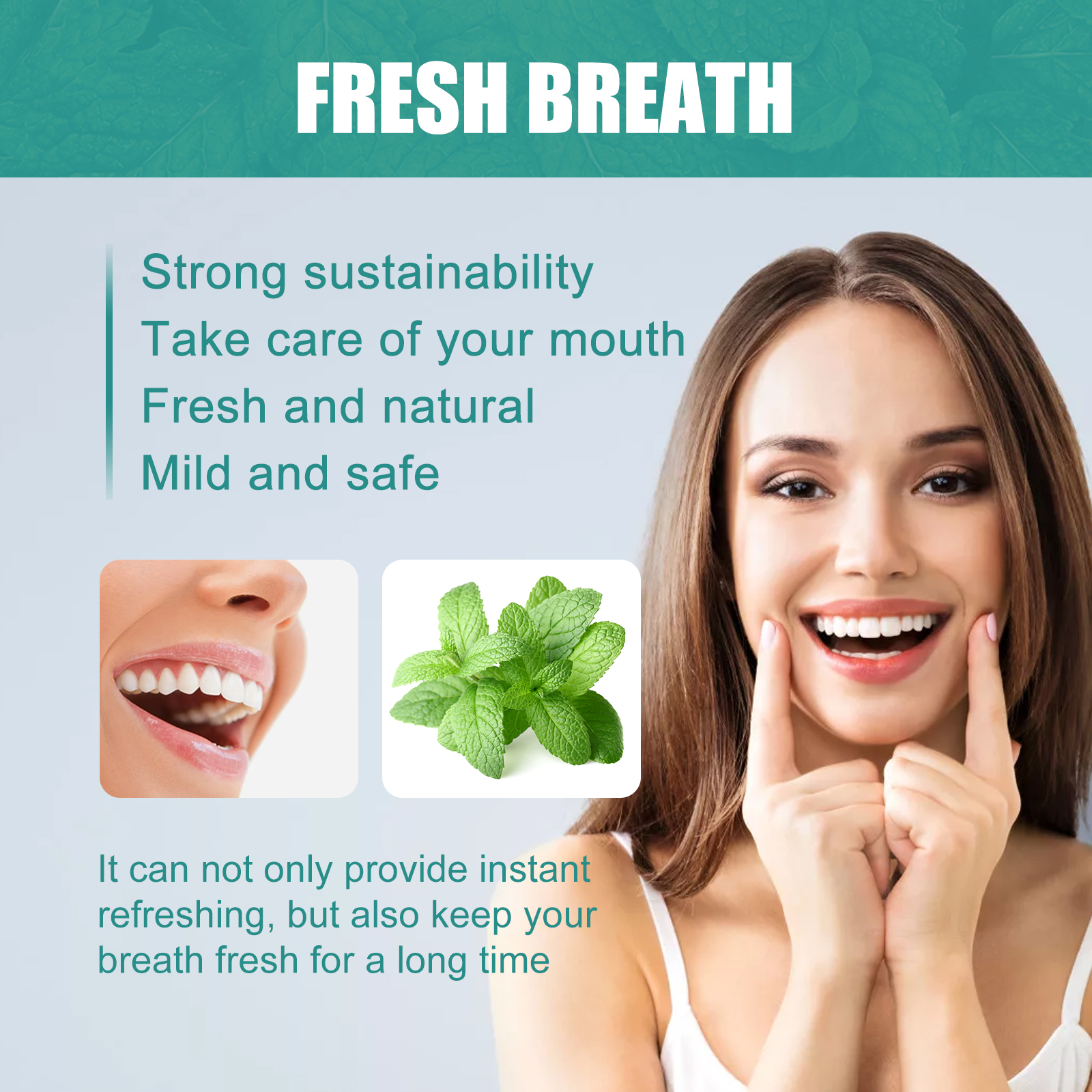 Breath Freshening Essence Oral Care Drops Mint Flavor Long Lasting Freshness Daily Mouth Hygiene 1 PCS