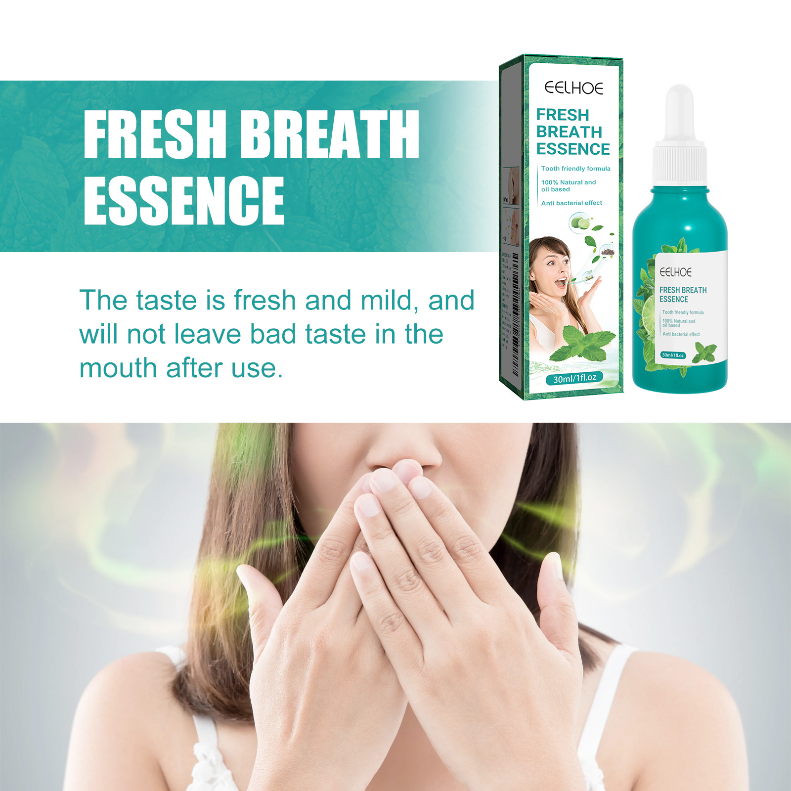 Breath Freshening Essence Oral Care Drops Mint Flavor Long Lasting Freshness Daily Mouth Hygiene 1 PCS
