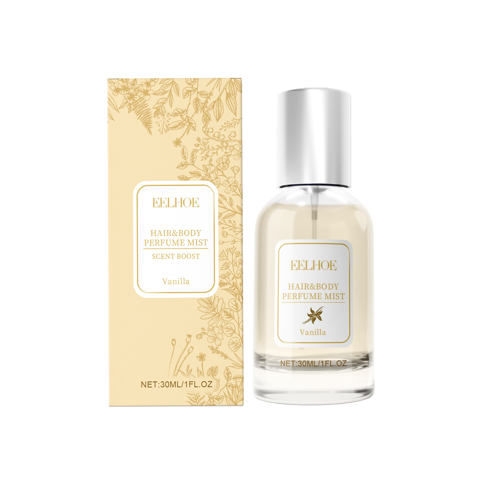 Vanilla Body Hair Perfume Spray Long Lasting Fresh Floral Scent For Women Daily Use 30ml