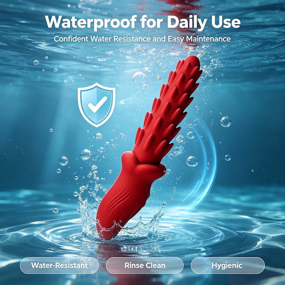 (Red) Silicone Vibrator for Women Wellness Sey Toy Portable Adult Toys Multi Frequency Vibration Personal Massager Waterproof USB Rechargeable