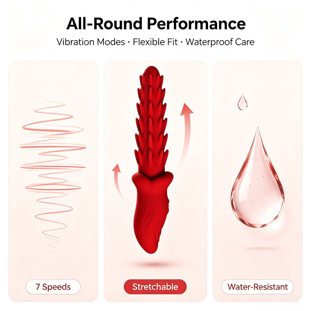 (Red) Silicone Vibrator for Women Wellness Sey Toy Portable Adult Toys Multi Frequency Vibration Personal Massager Waterproof USB Rechargeable