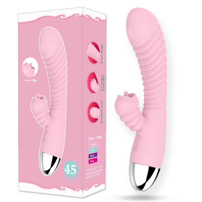 Tongue Licking Vibrator AV Wand Rechargeable Vibrating Massage Wand for Women Dildo Bullet Masturbation Device Adult Sex Toy
