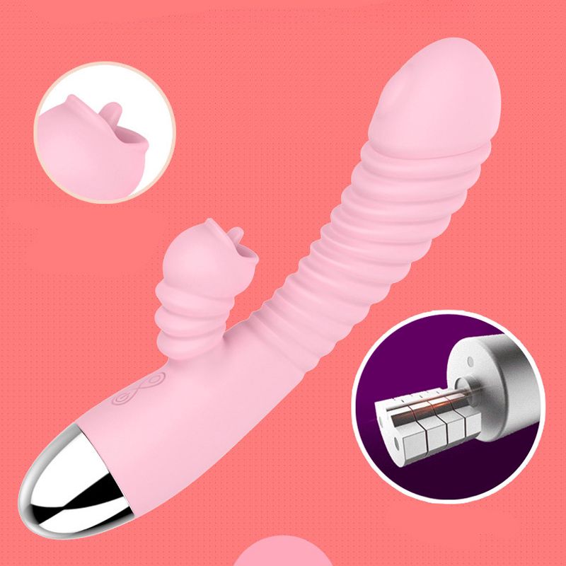Tongue Licking Vibrator AV Wand Rechargeable Vibrating Massage Wand for Women Dildo Bullet Masturbation Device Adult Sex Toy