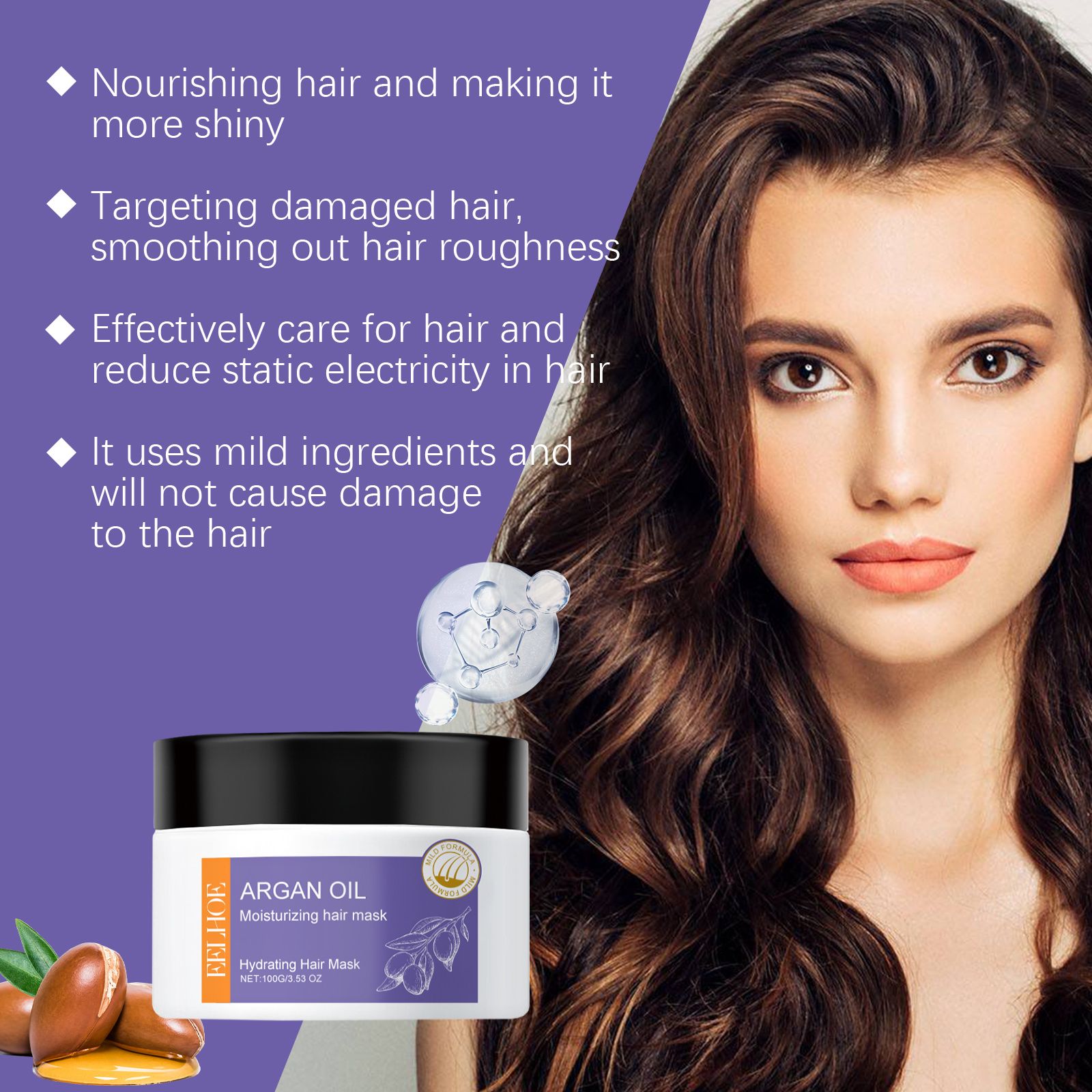 Moroccan Argan Oil Hair Care Set Shampoo Conditioner Mask And Oil For Smooth And Voluminous Hair